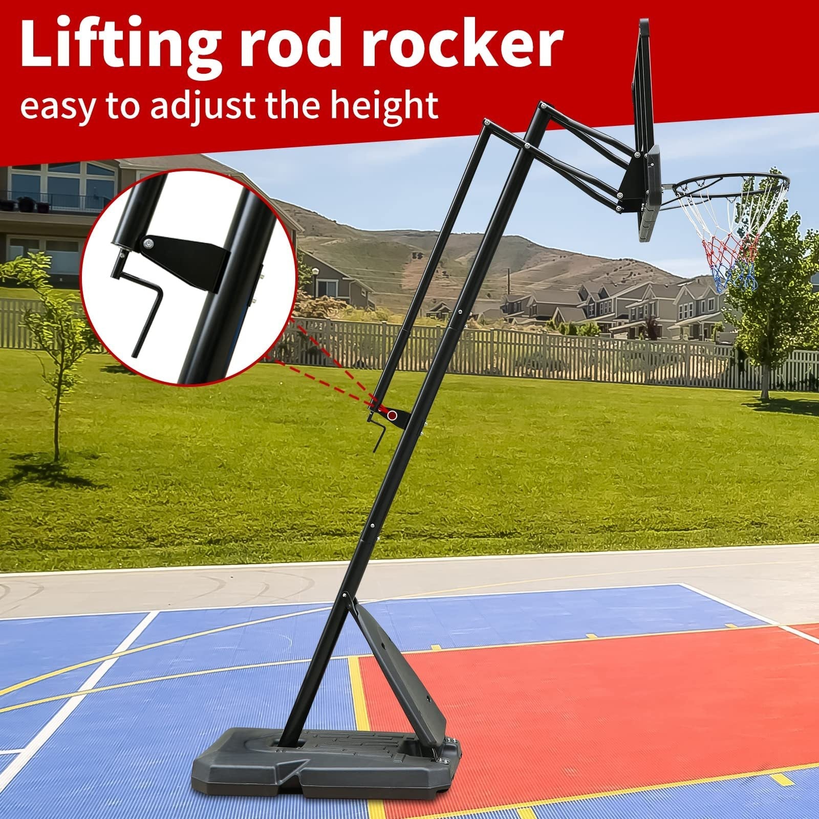 44 - inch backboard basket portable basketball target system - KiKiUMi
