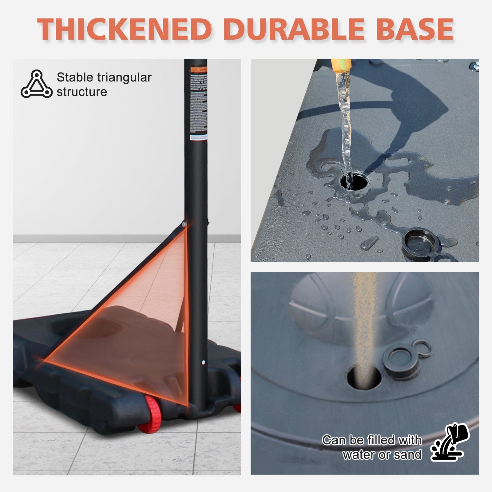 44 - inch orange adjustable portable basketball stand - KiKiUMi