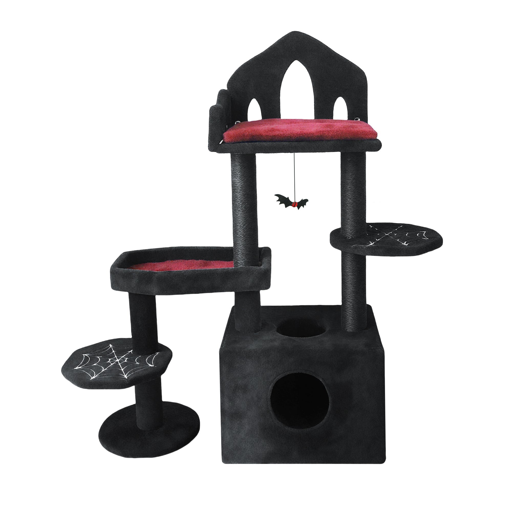 44.5 - inch black Gothic multi - storey cat tree - KiKiUMi