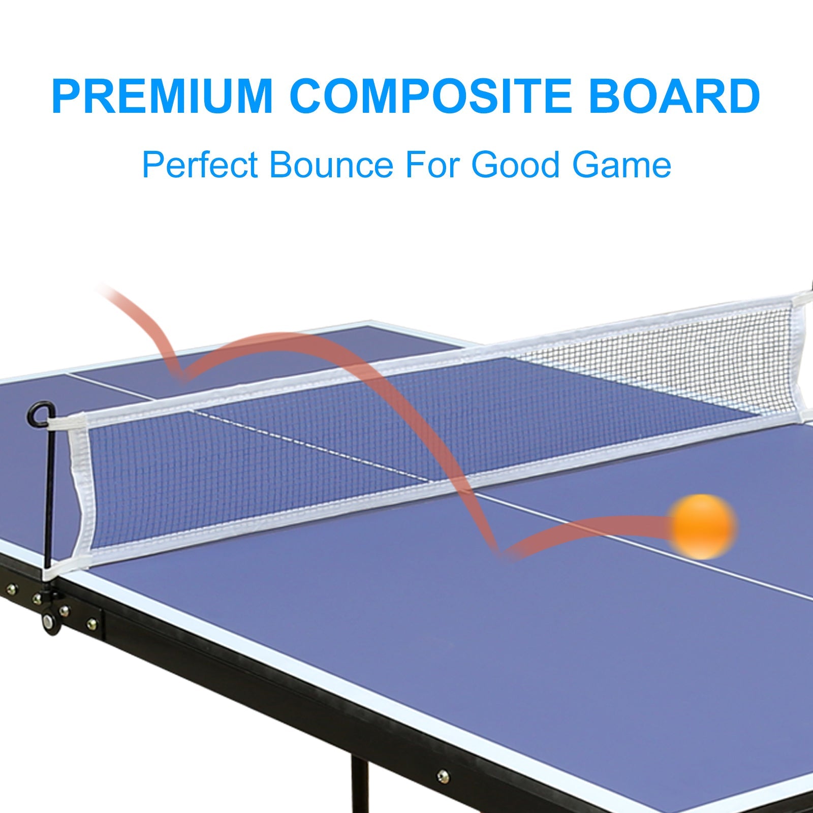 4.5 - foot collapsible ping - pong table with a net and 2 ping - pong paddles 30.82 lbs - KiKiUMi