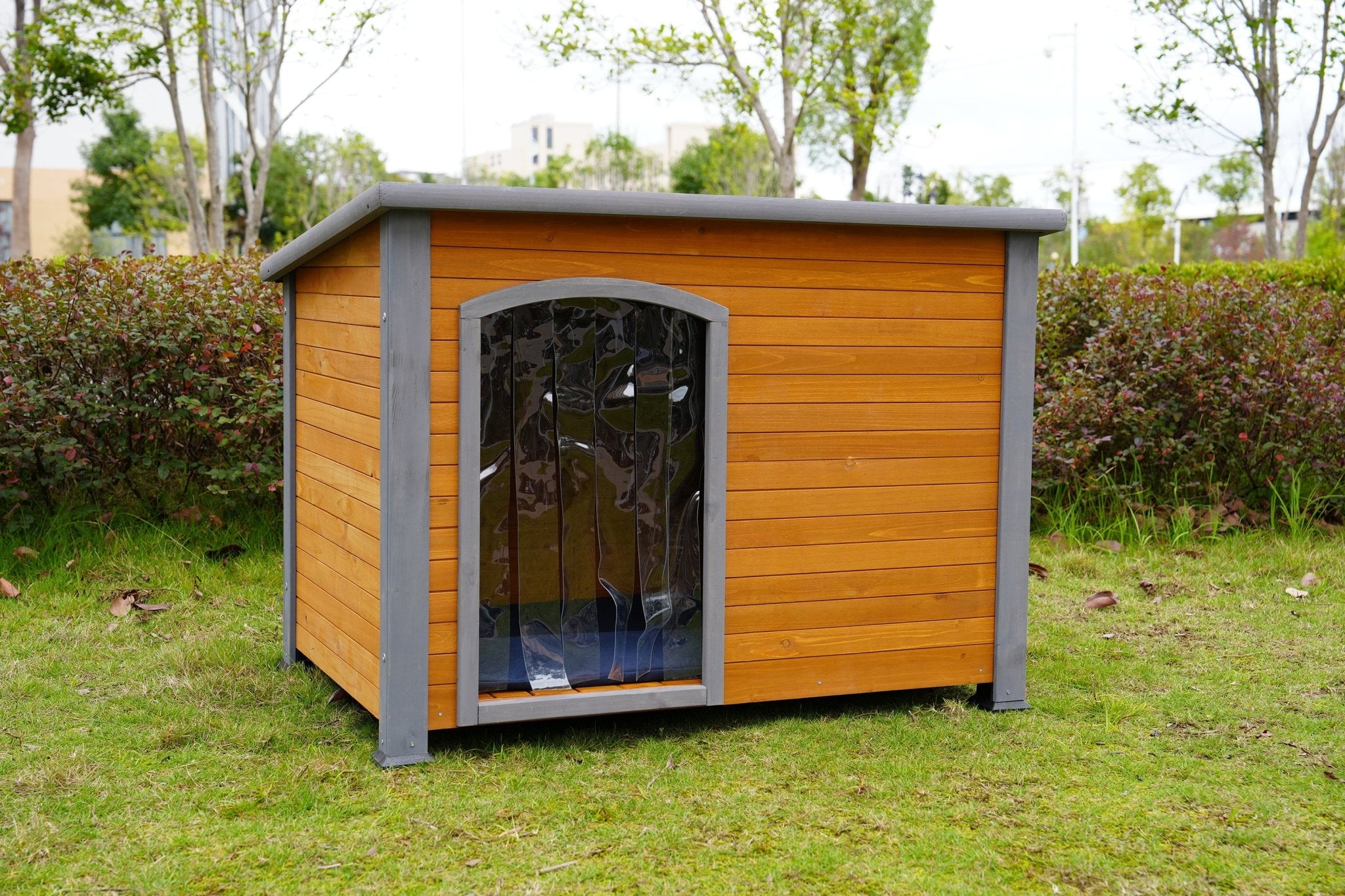 45' winter - warm outdoor and indoor solid wood dog kennel - KiKiUMi