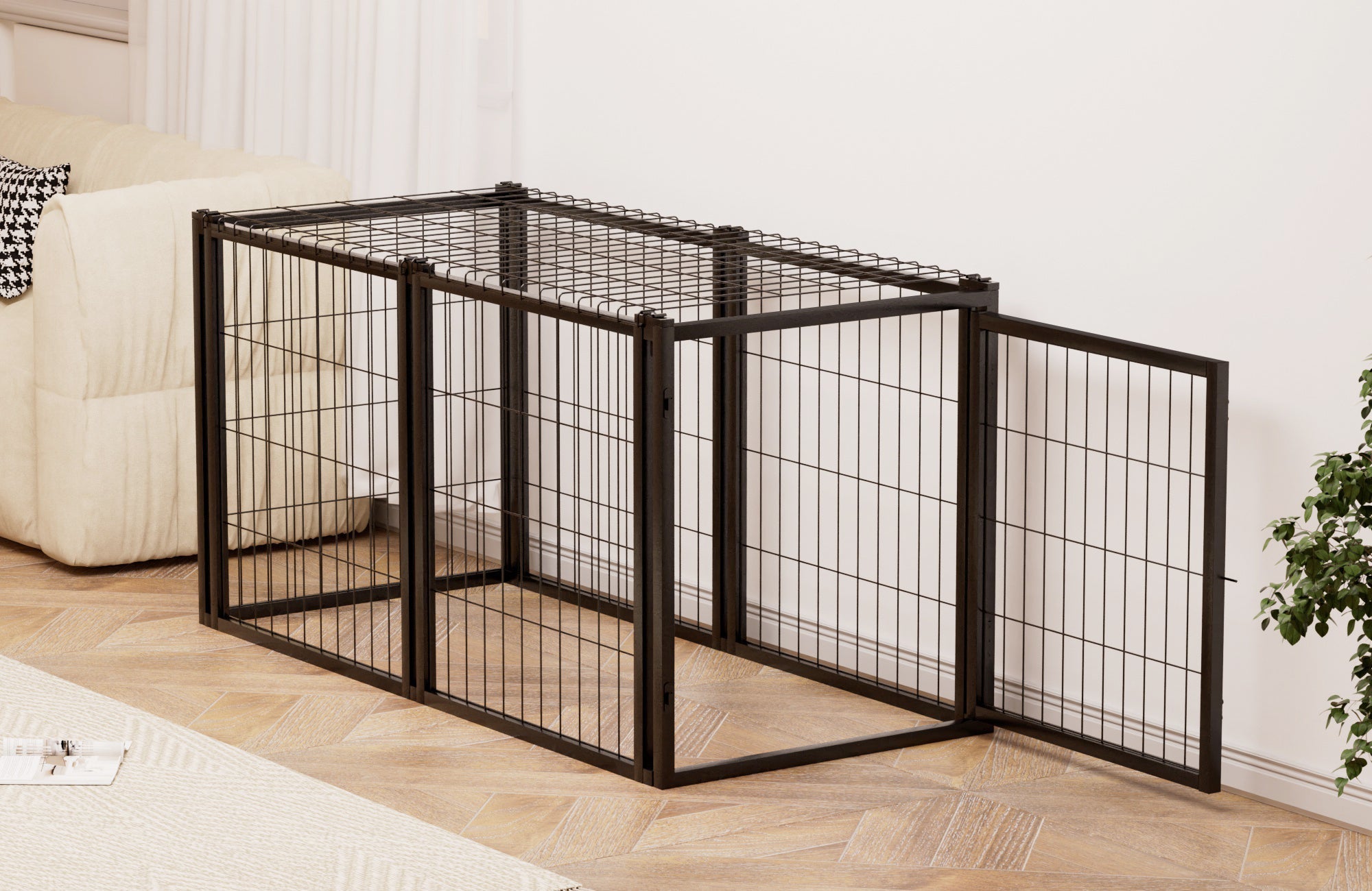 47.2 'Dog cage, pet cage with top - KiKiUMi