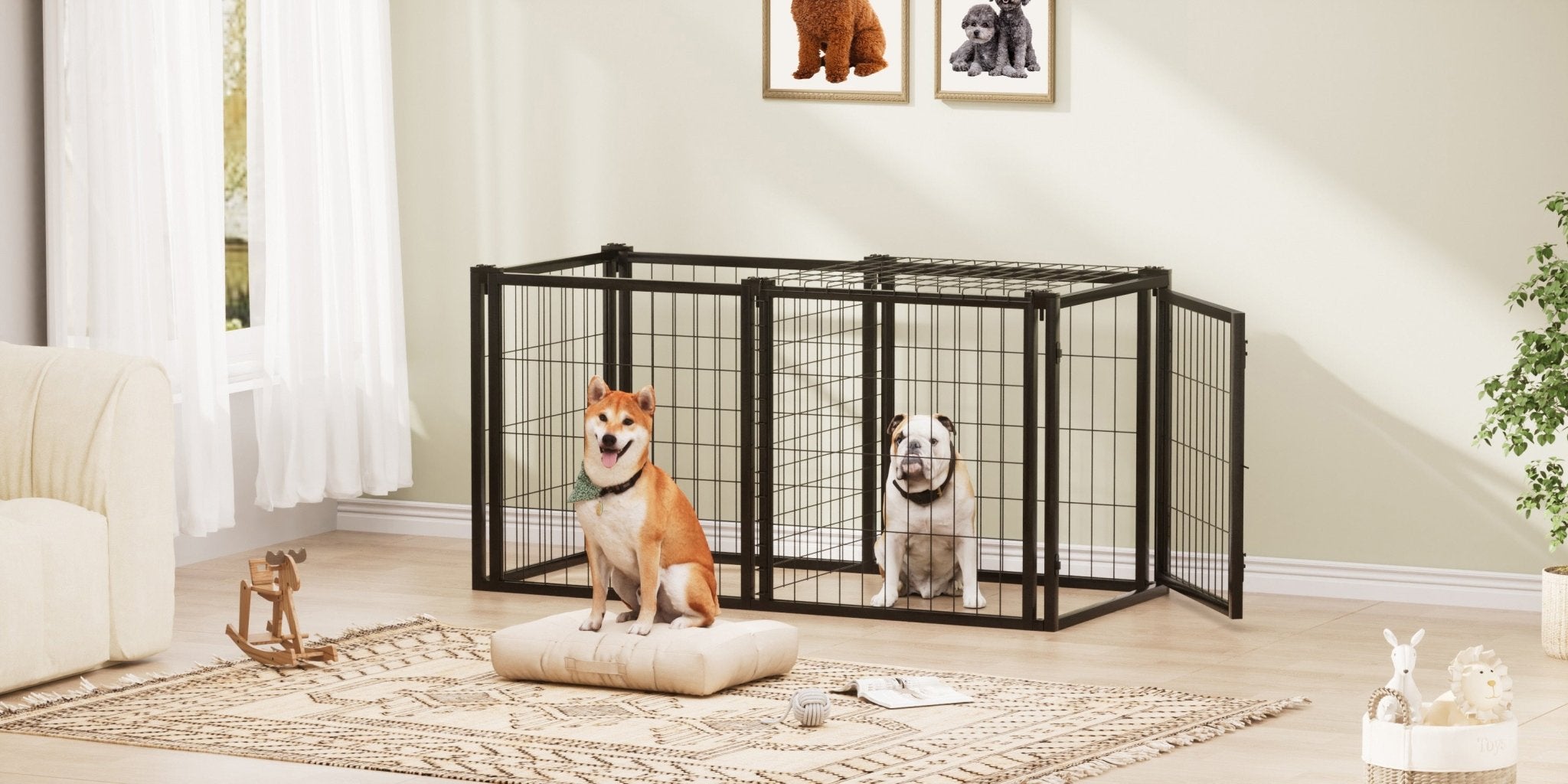 47.2 'Dog cage, pet cage with top - KiKiUMi