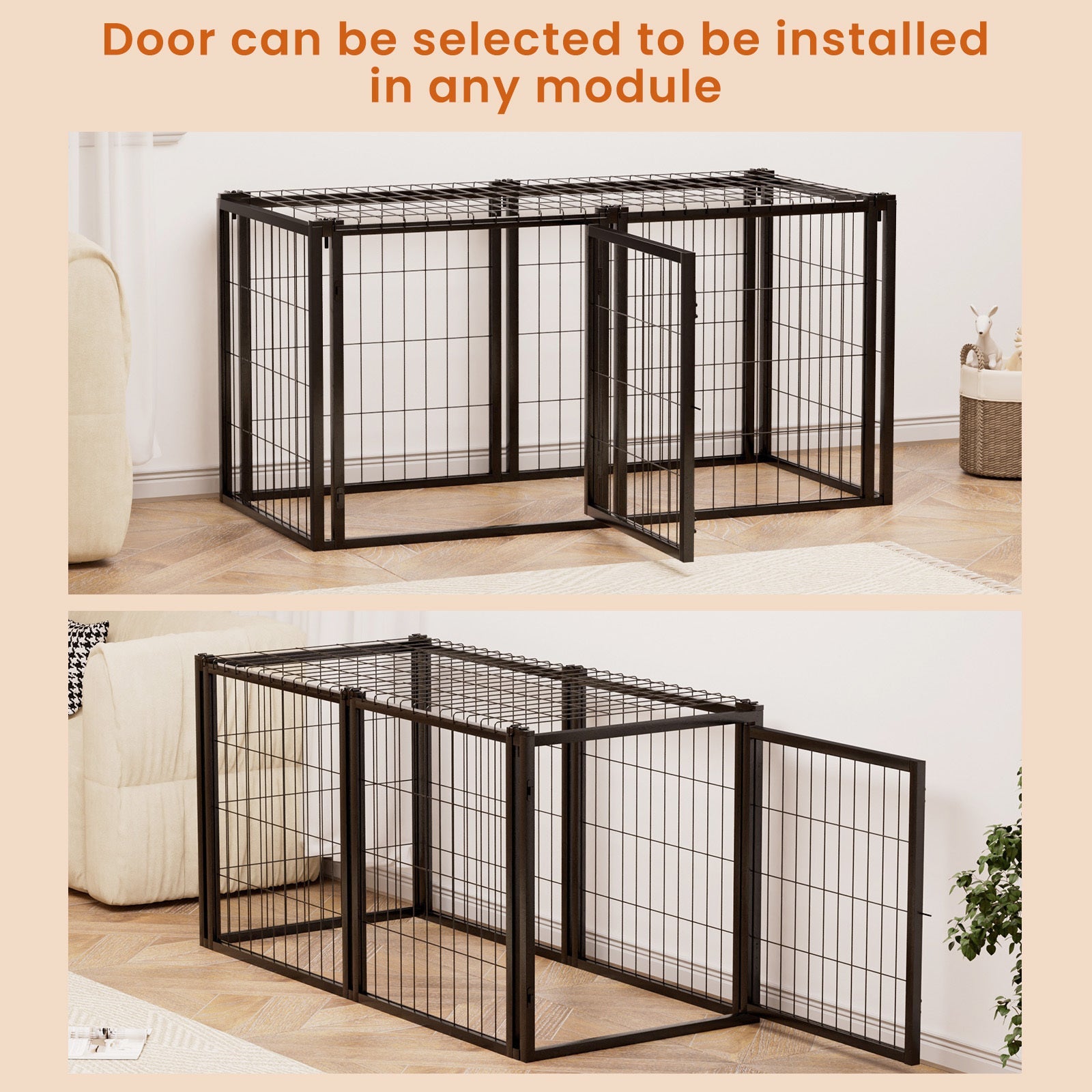 47.2 'Dog cage, pet cage with top - KiKiUMi