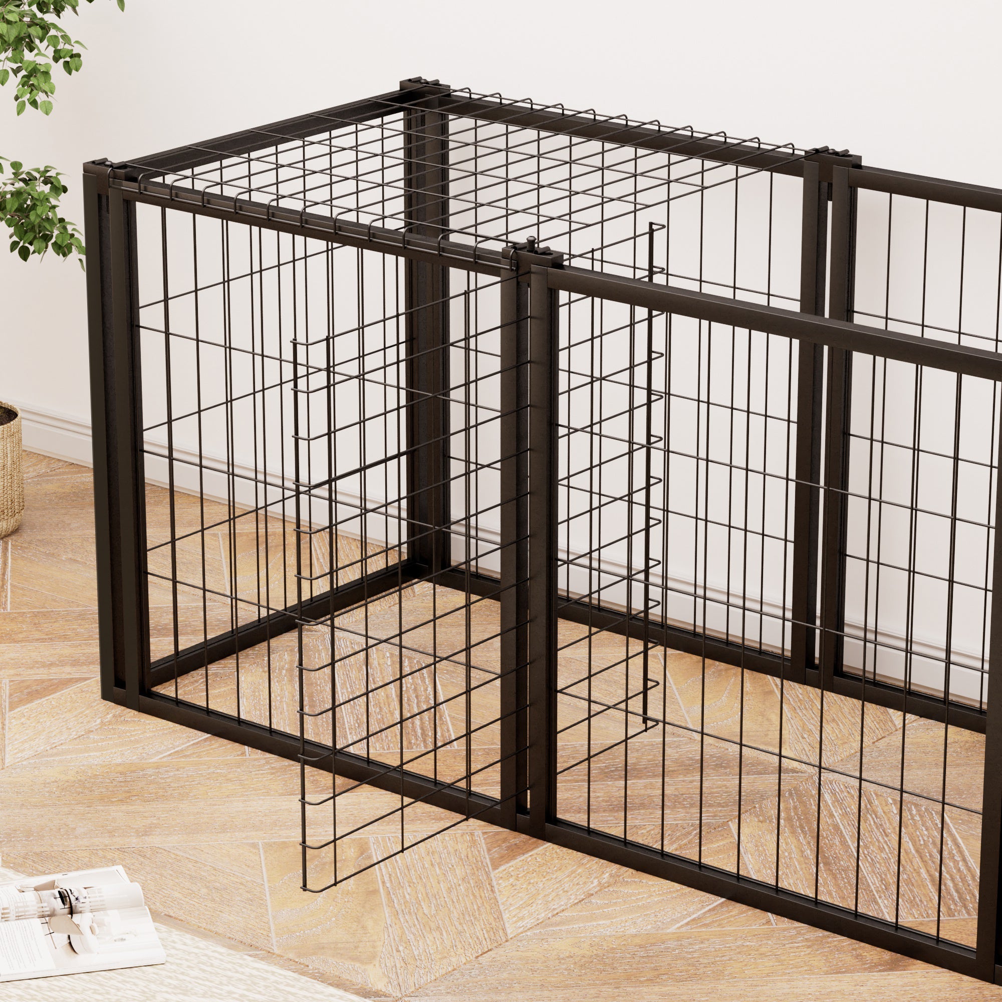 47.2 'Dog cage, pet cage with top - KiKiUMi