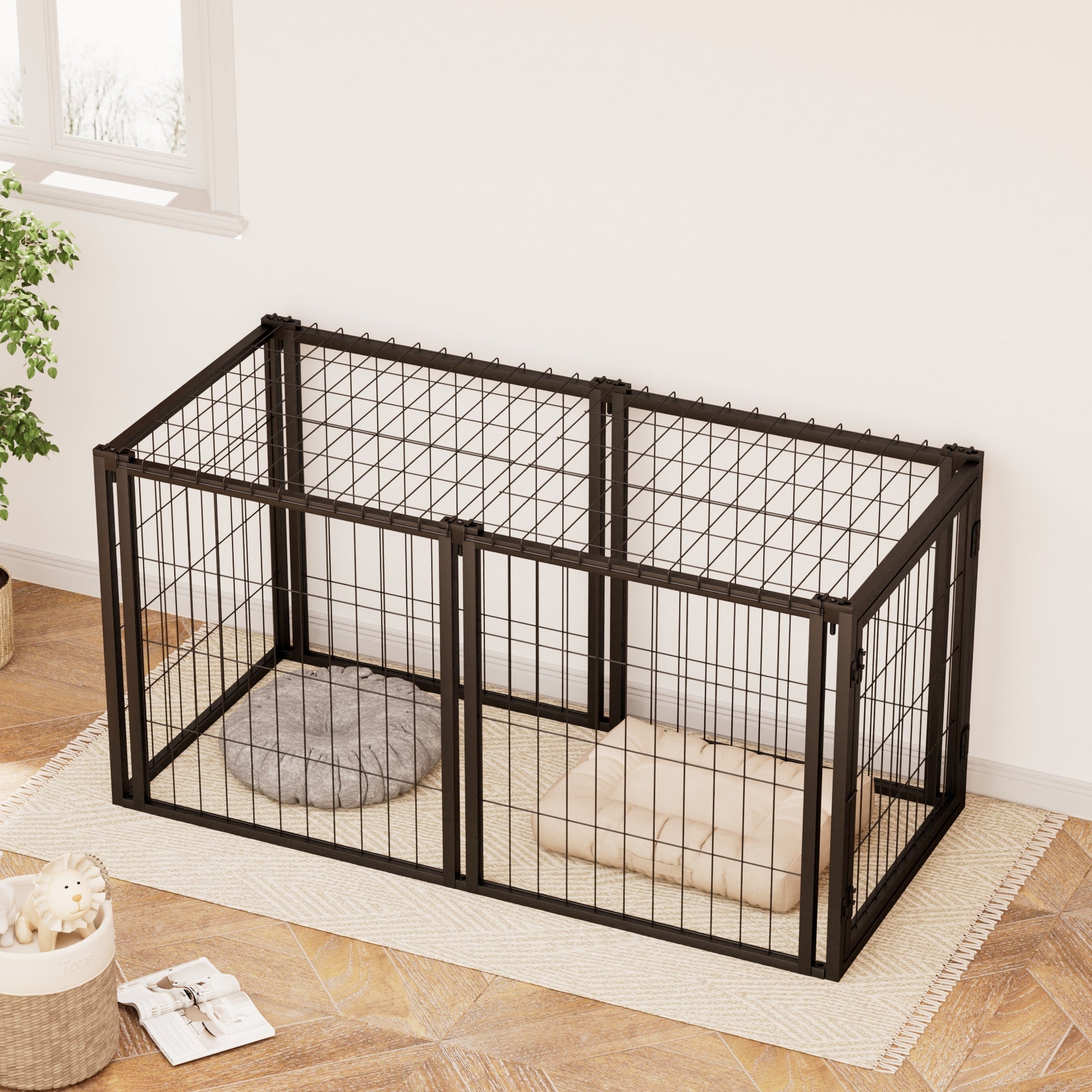 47.2 'Dog cage, pet cage with top - KiKiUMi
