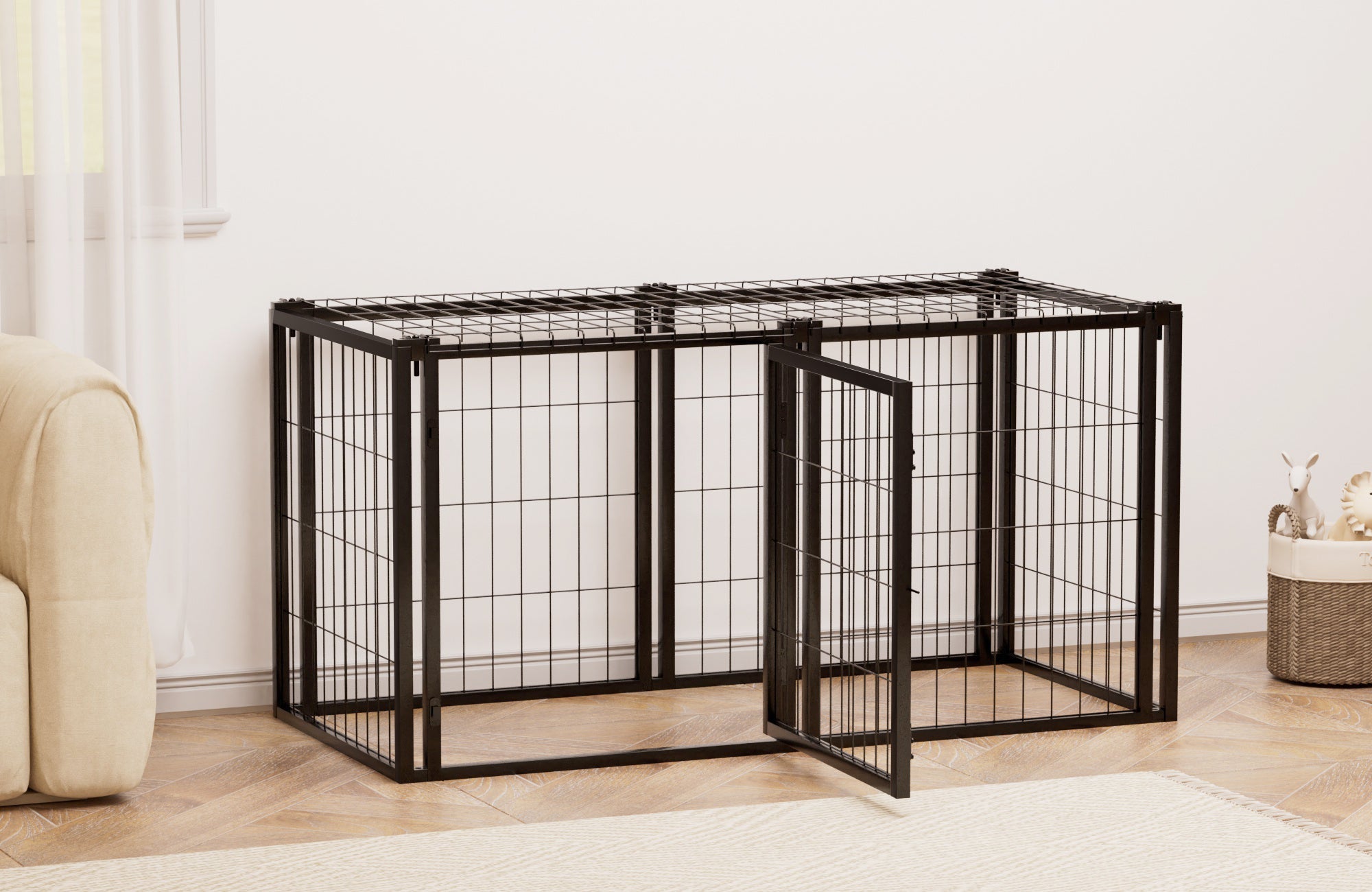 47.2 'Dog cage, pet cage with top - KiKiUMi