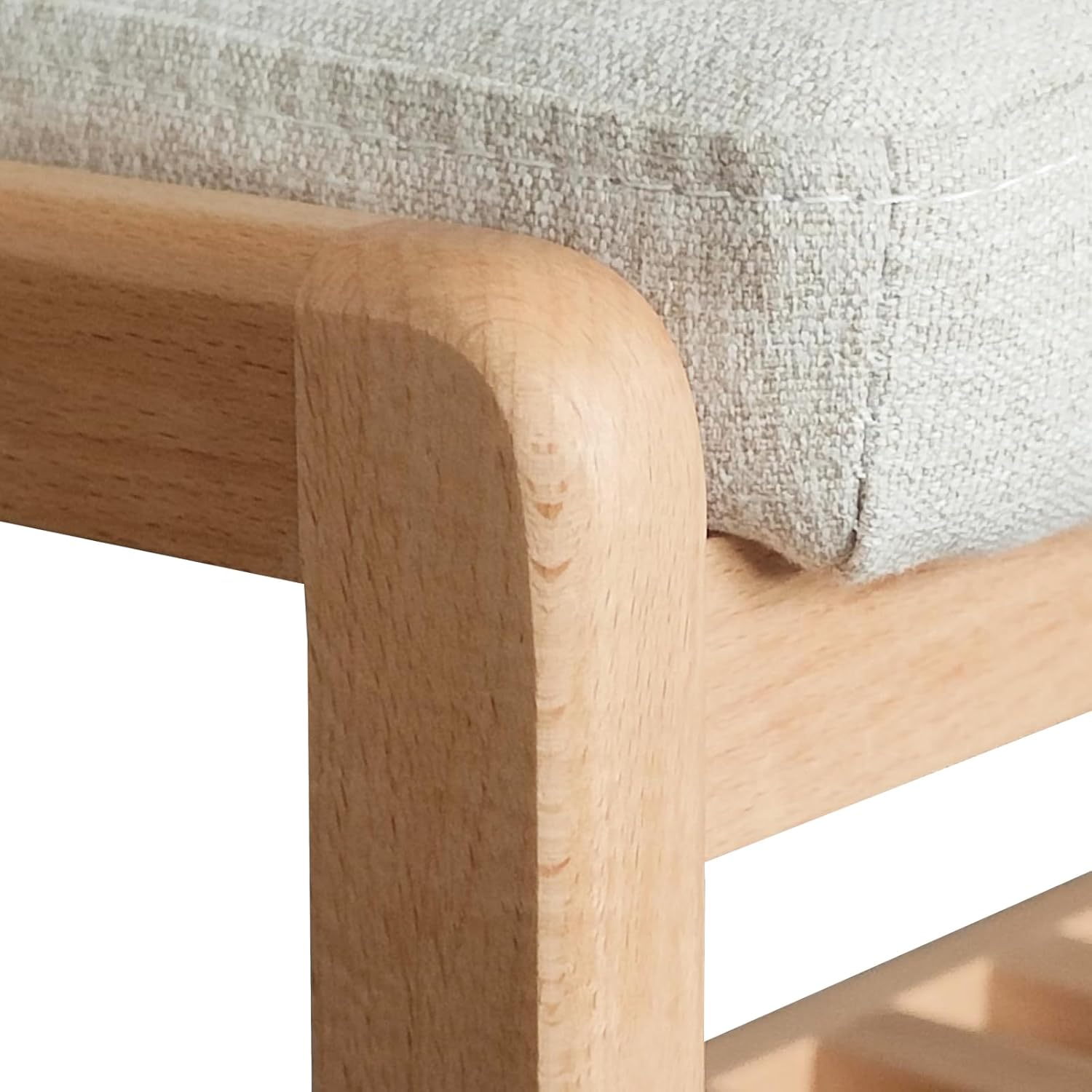 2-Tier Solid Wood Shoe Bench with Memory Foam Pads