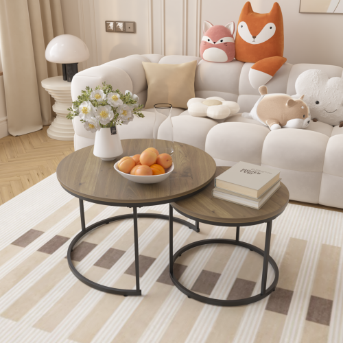 Circular nested coffee table(black)