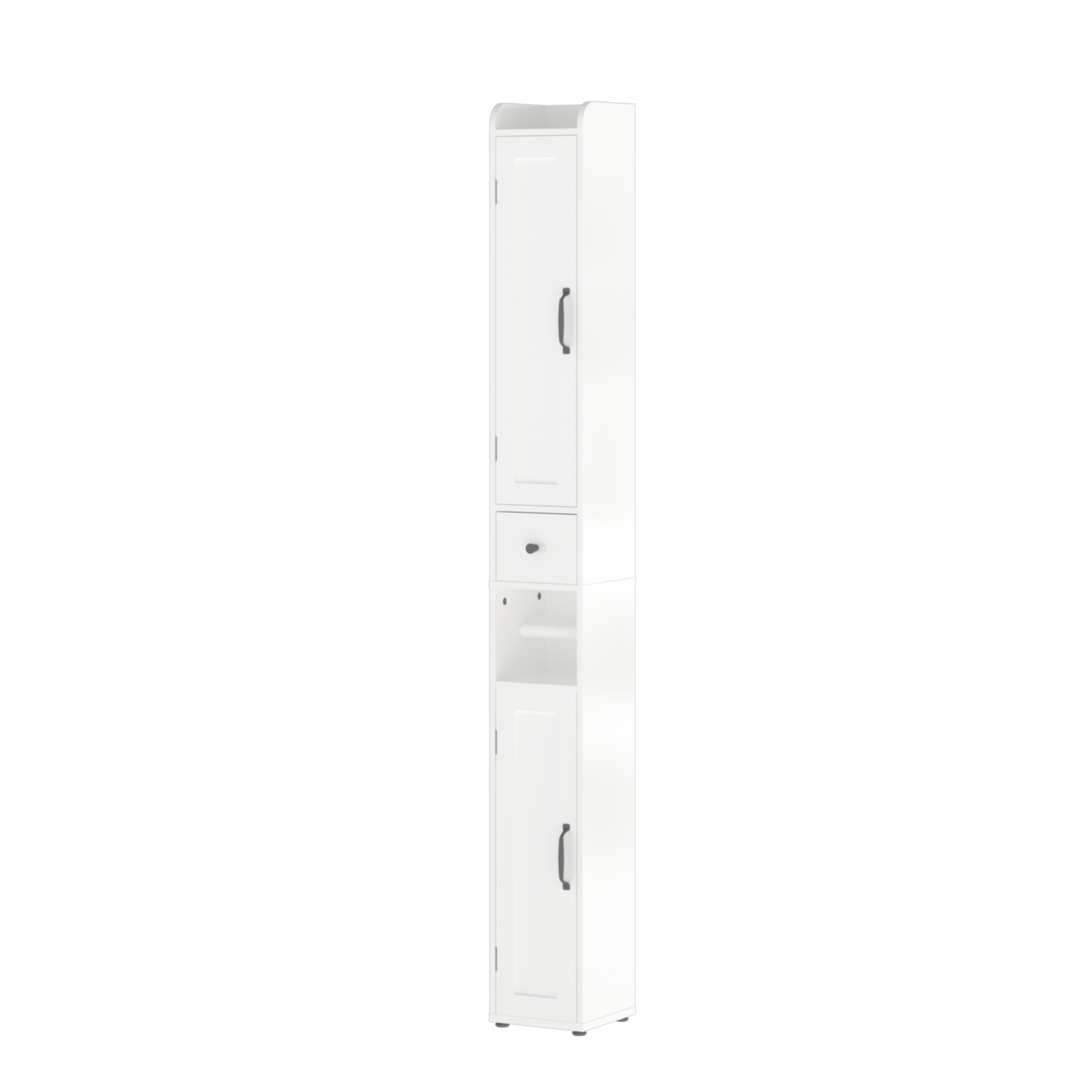 White adjustable bathroom storage cabinet