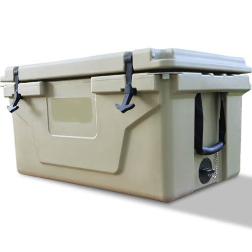 Portable insulated cooler box for outdoor camping, picnic and fishing(khaki)