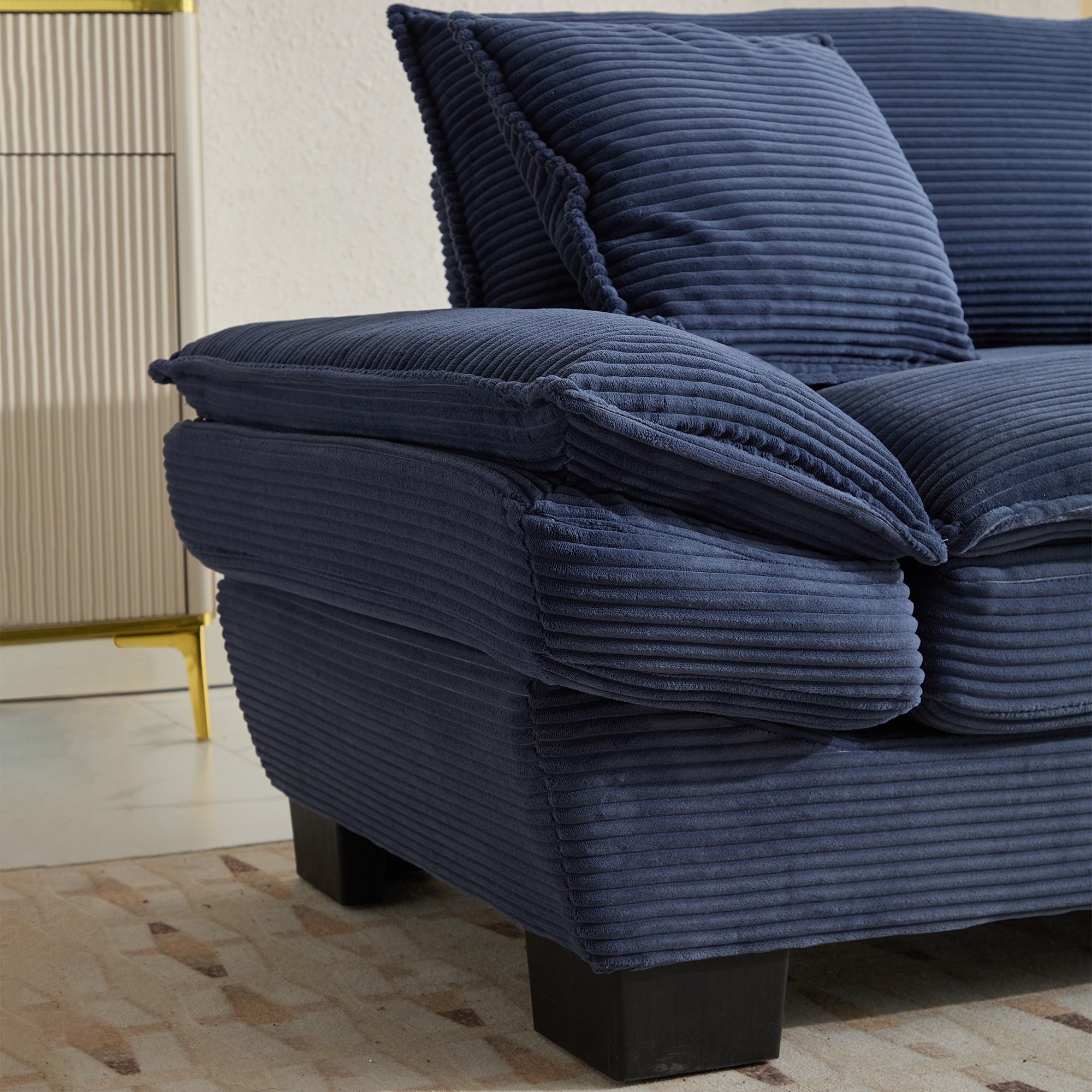 Corduroy sofas suitable for multiple scenarios. (blue)