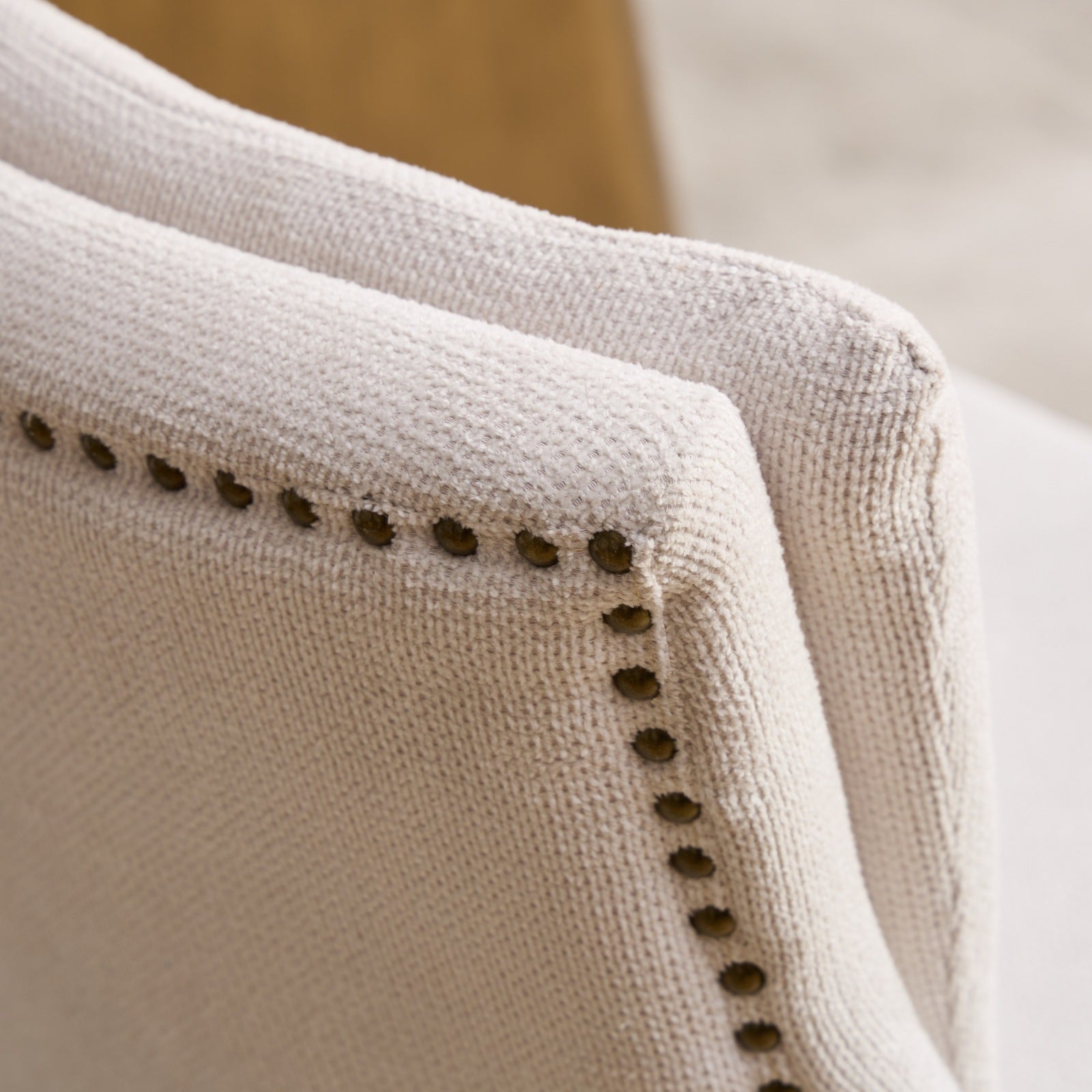 Two double-layer soft-padded Chenille side lounge chairs（beige）