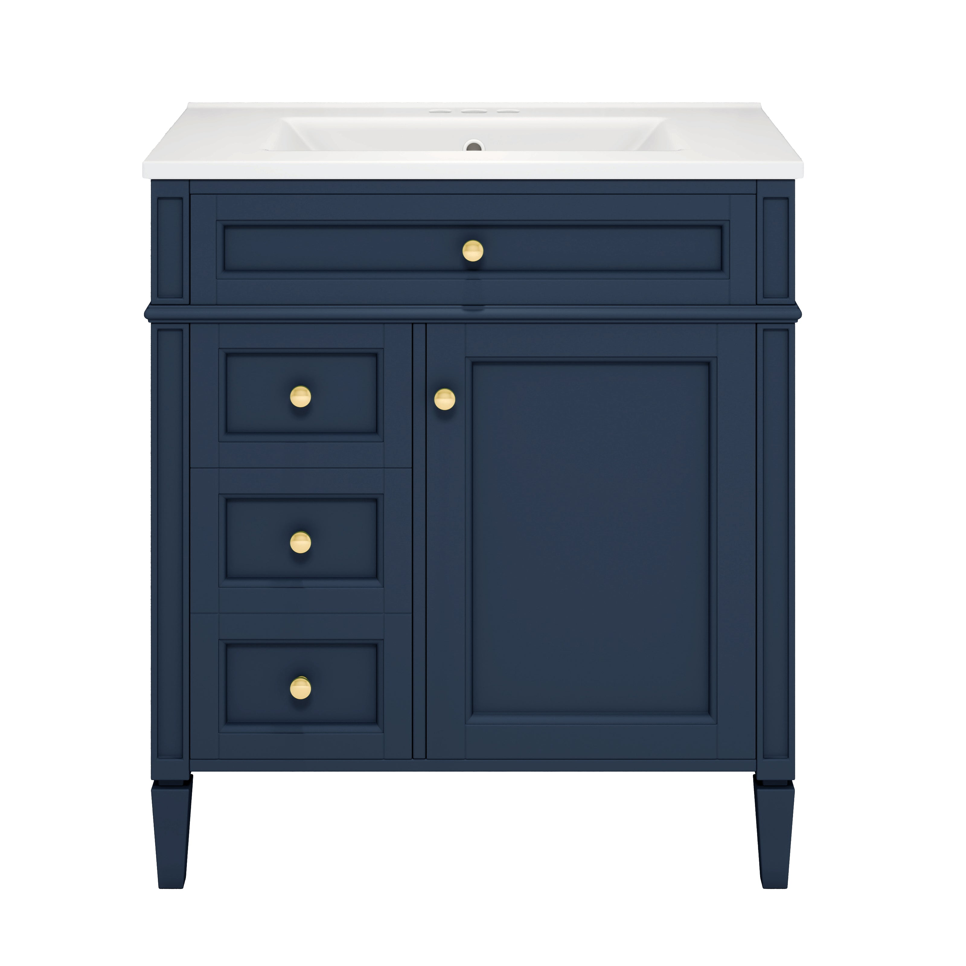 30 "Single sink bathroom dressing table, modern bathroom storage cabinet(blue)