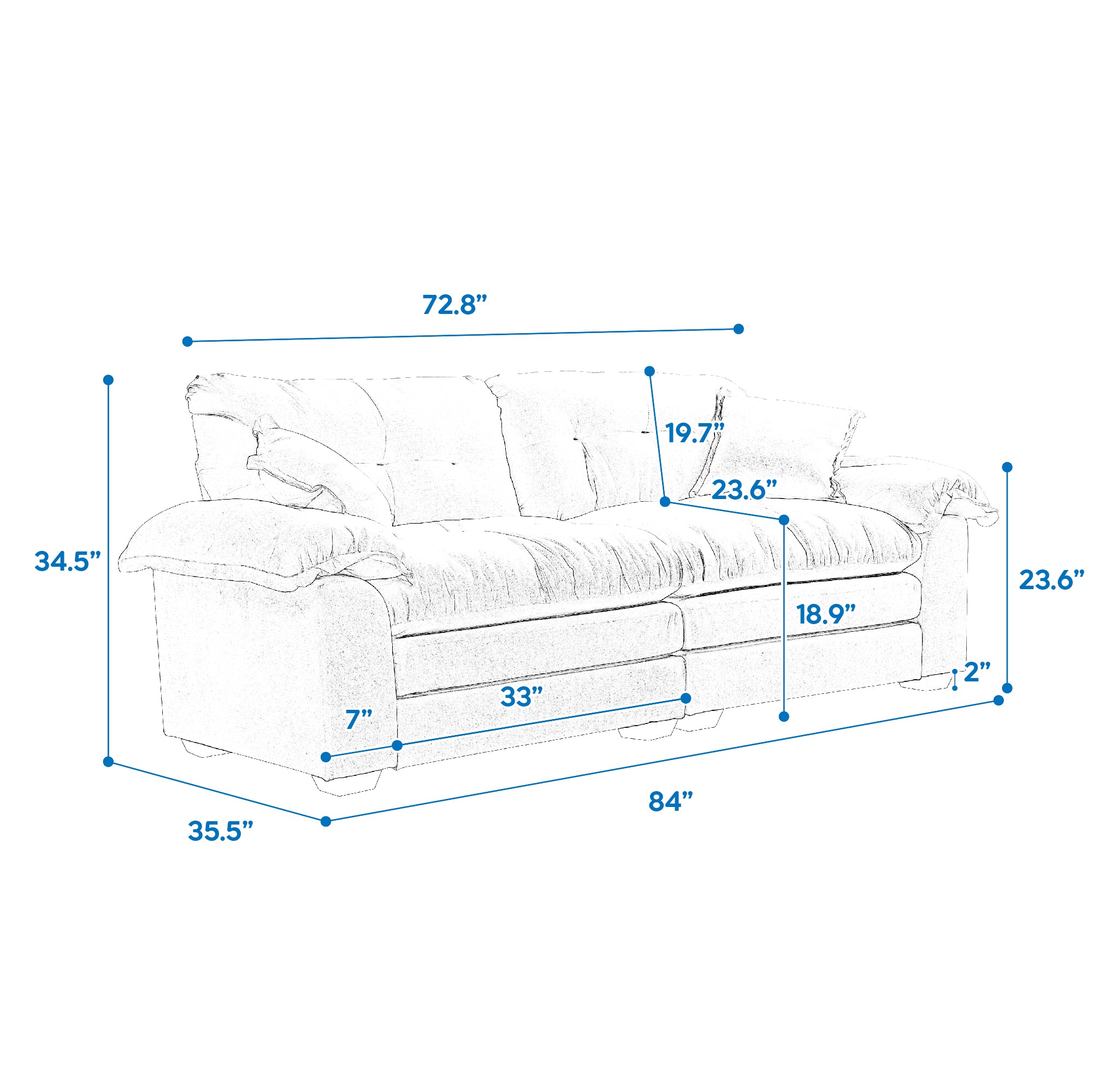 Chenier Multi-Scene Memory Foam Double Sofa(beige)