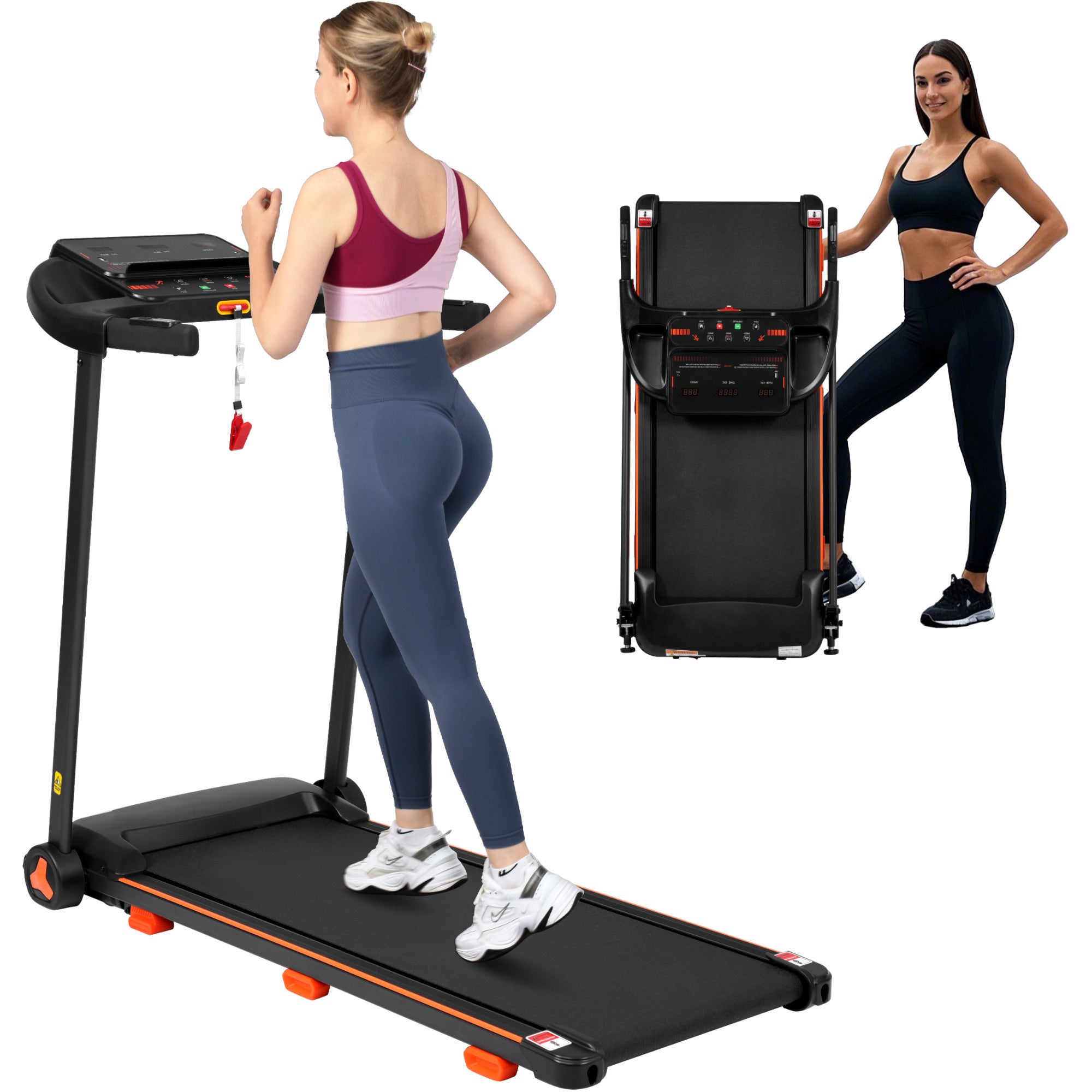 Quiet multi-functional folding treadmill for home use