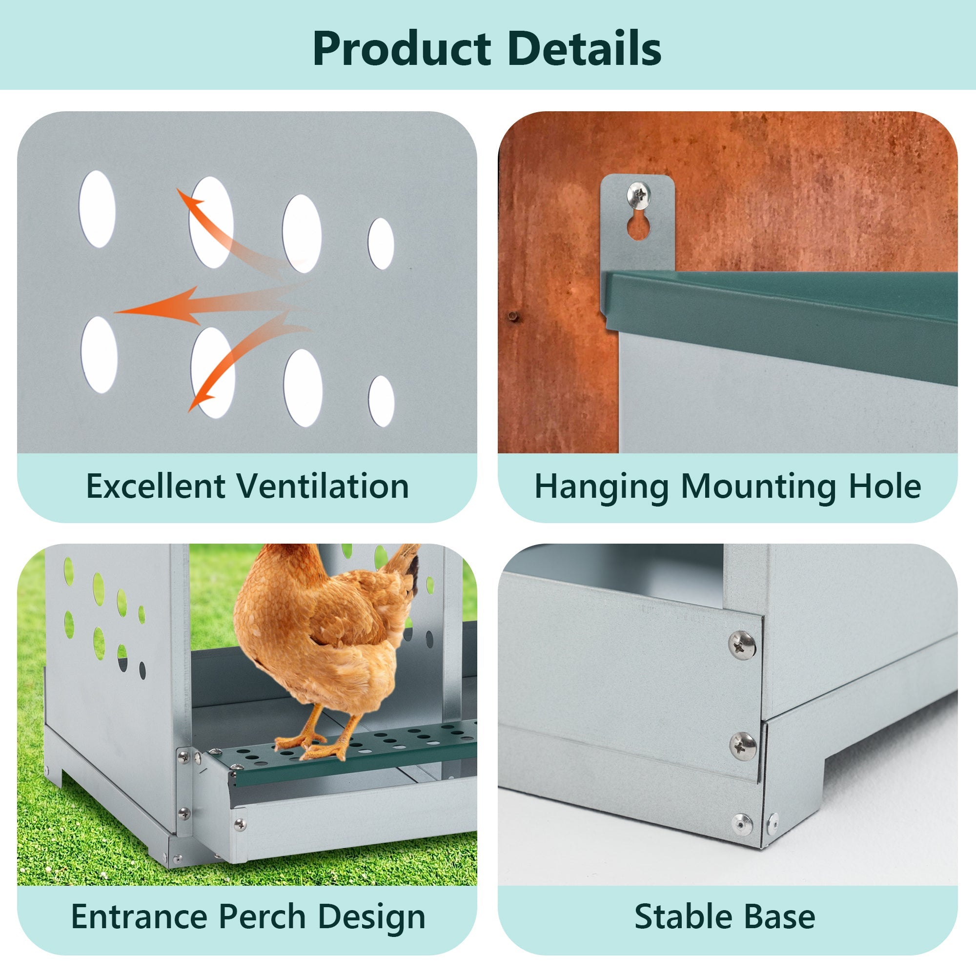 6 - compartment egg laying box for chicken coop - KiKiUMi
