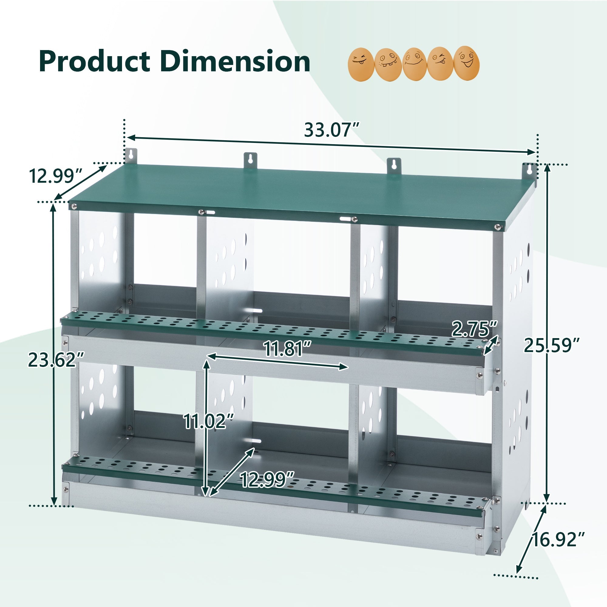 6 - compartment egg laying box for chicken coop - KiKiUMi
