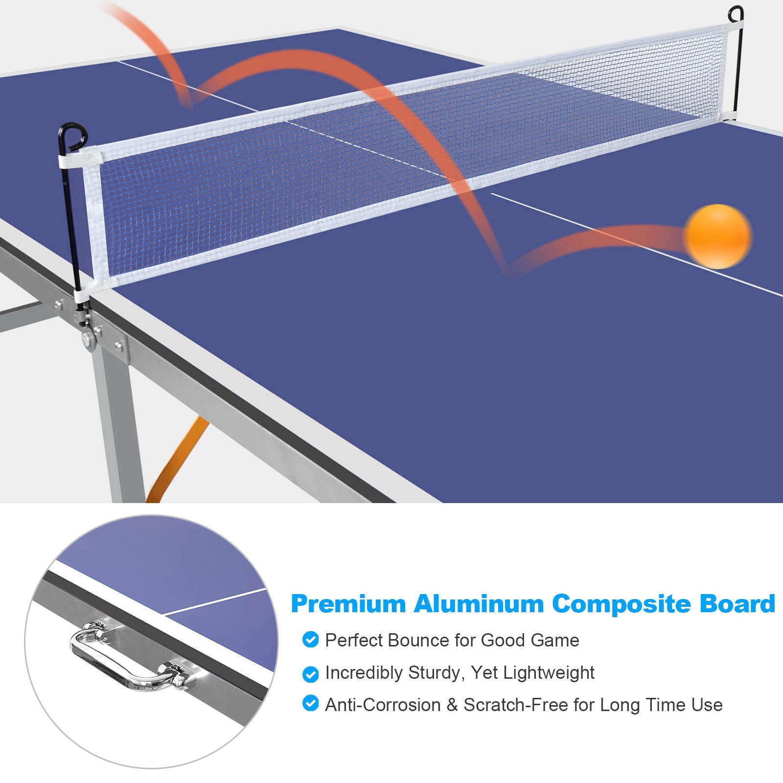 6 - foot collapsible medium - sized ping - pong table with a net, 2 ping - pong paddles and 3 balls 41.46 lbs - KiKiUMi