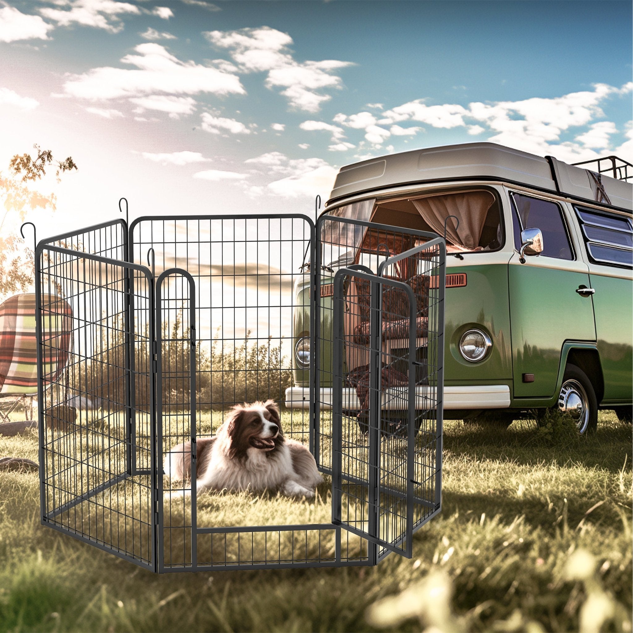 6 - plate heavy - duty metal pet enclosure 39.37' H - KiKiUMi