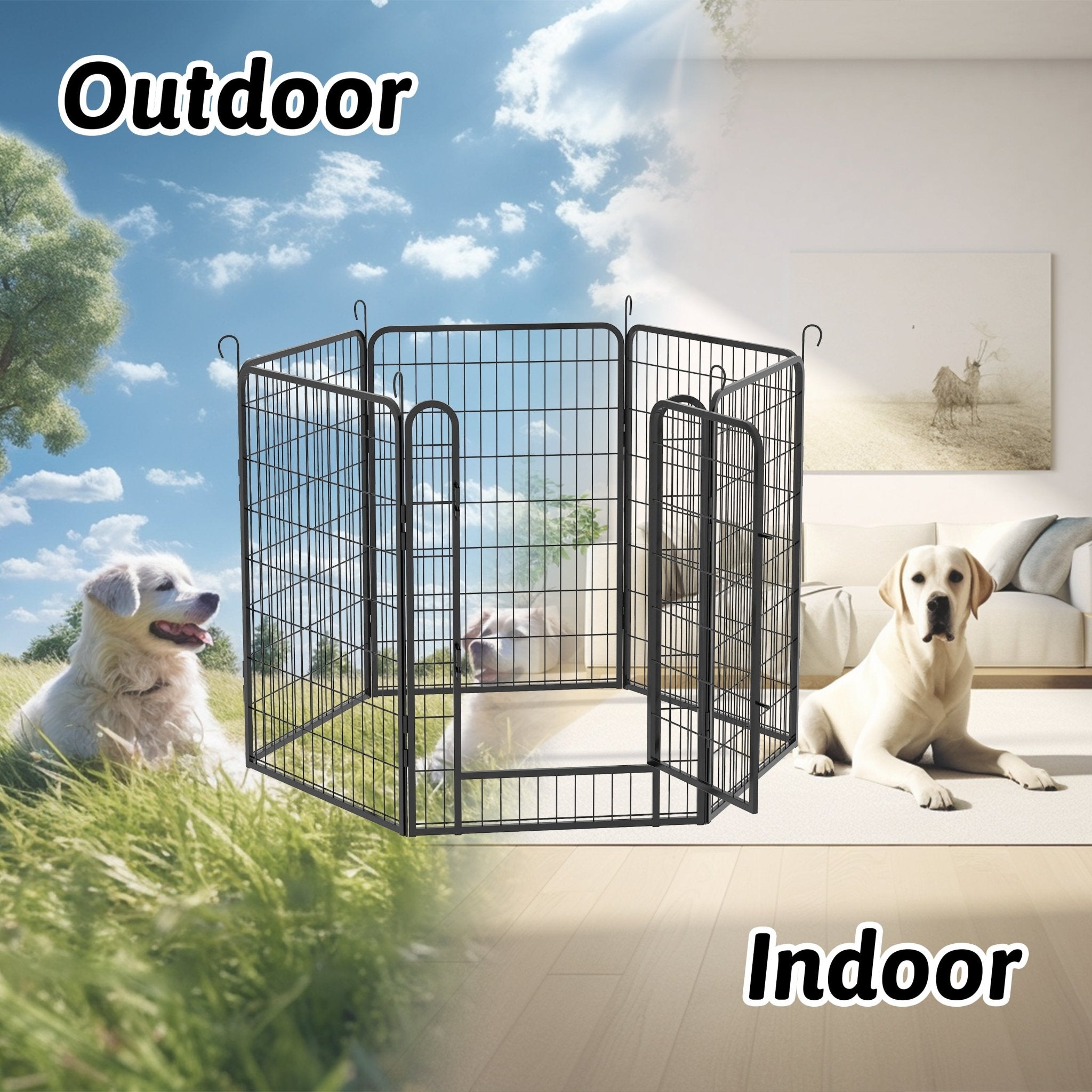6 - plate heavy - duty metal pet enclosure 39.37' H - KiKiUMi