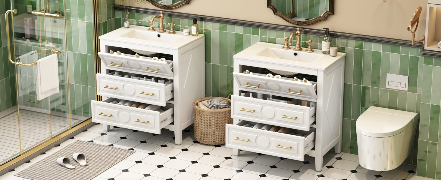 60 - inch bathroom dressing table set with a separate ceramic sink - KiKiUMi