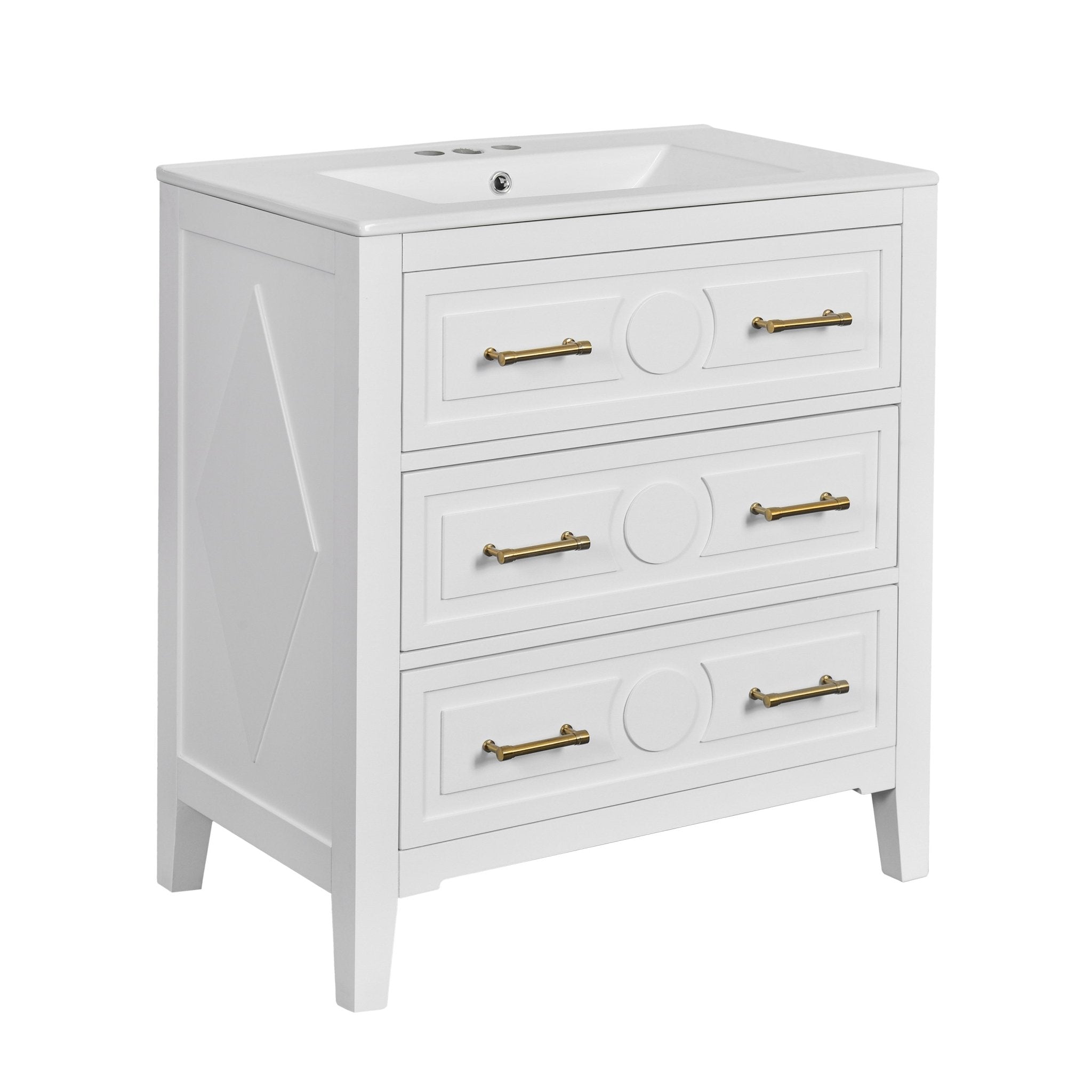 60 - inch bathroom dressing table set with a separate ceramic sink - KiKiUMi