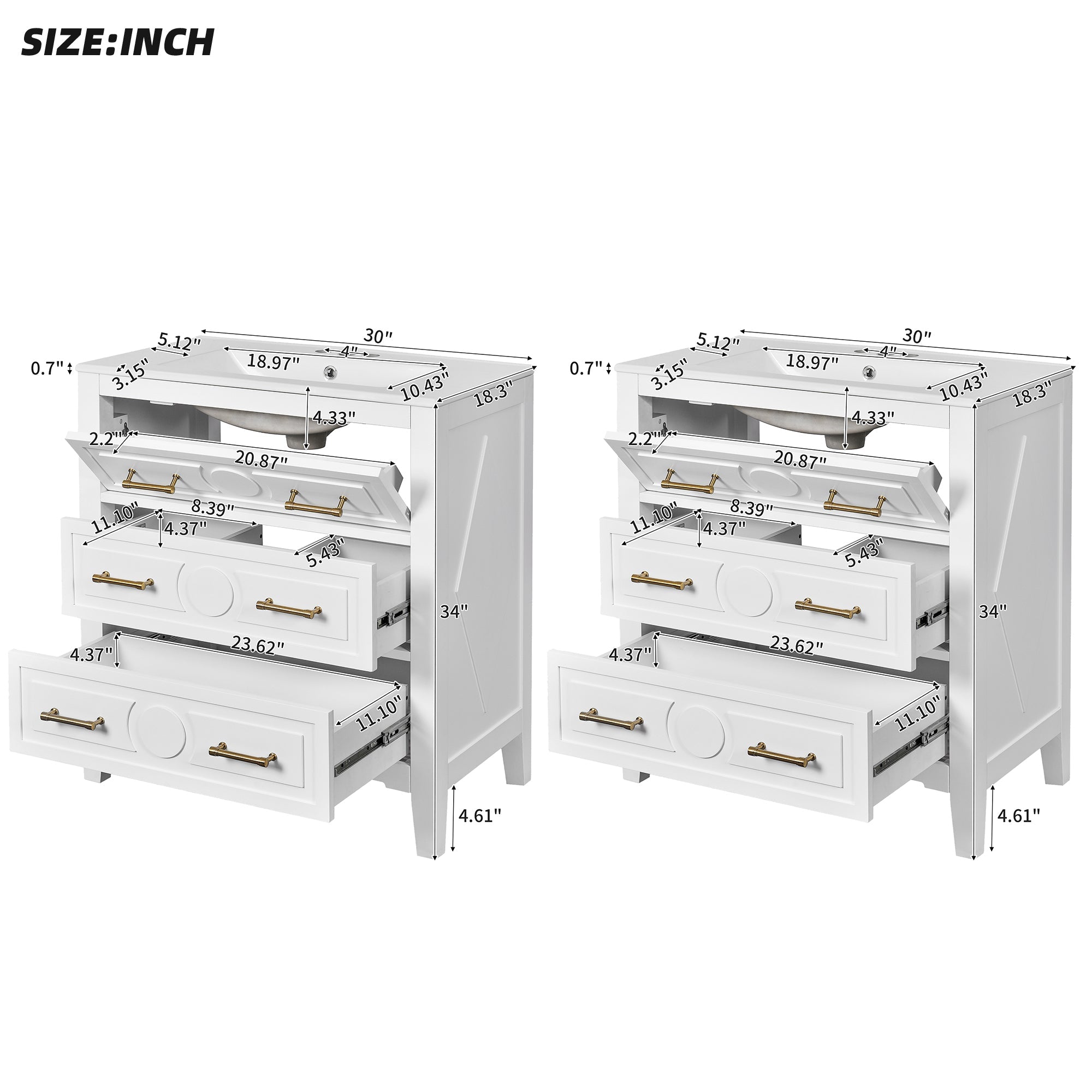60 - inch bathroom dressing table set with a separate ceramic sink - KiKiUMi
