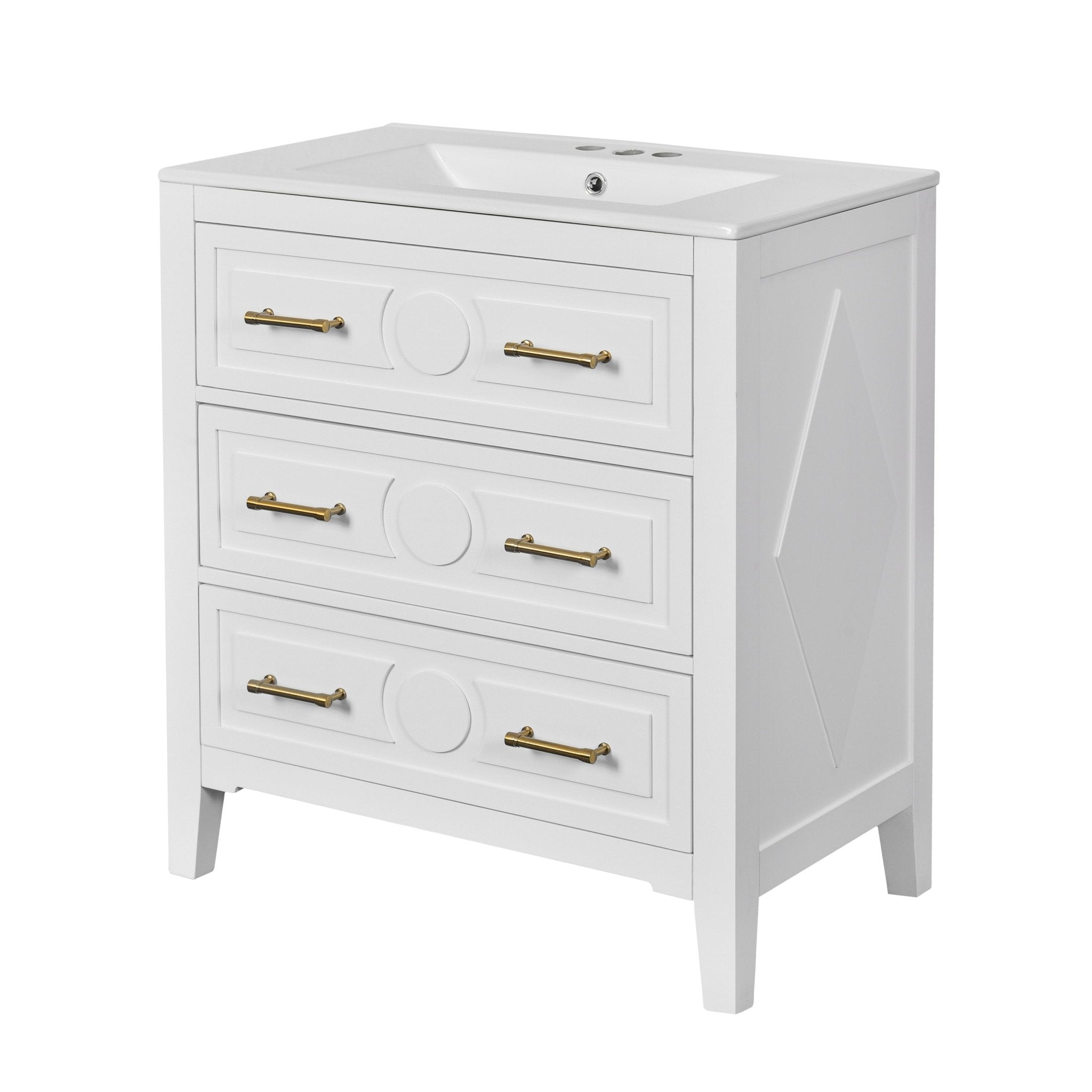 60 - inch bathroom dressing table set with a separate ceramic sink - KiKiUMi