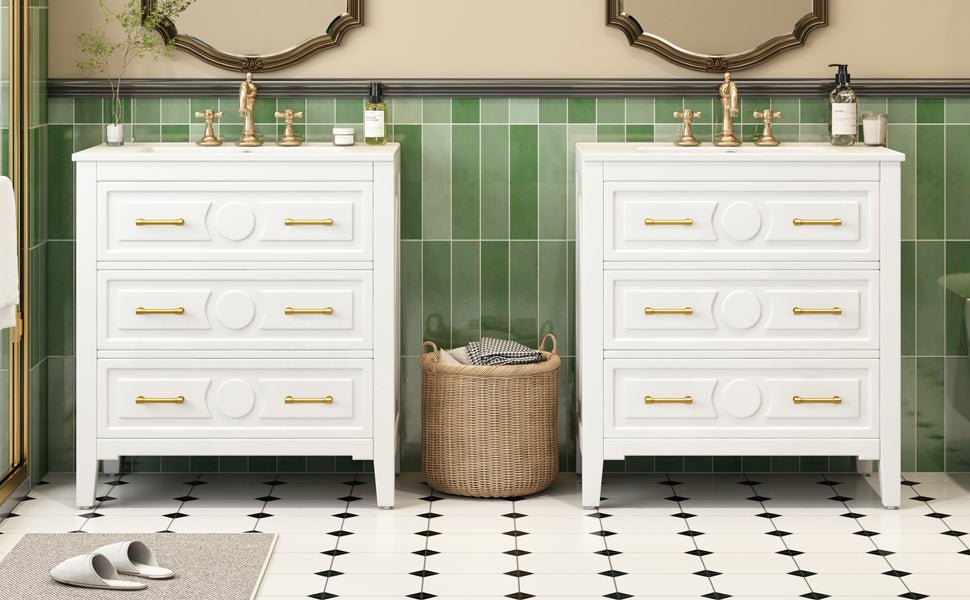 60 - inch bathroom dressing table set with a separate ceramic sink - KiKiUMi