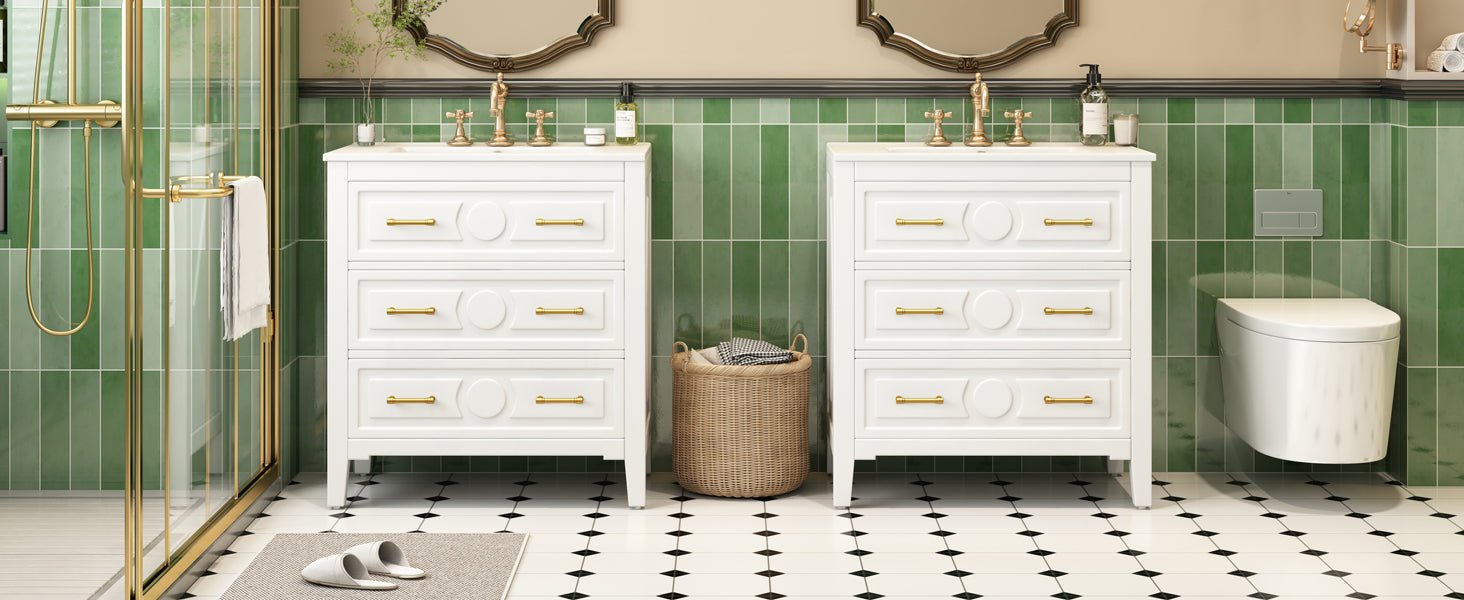 60 - inch bathroom dressing table set with a separate ceramic sink - KiKiUMi