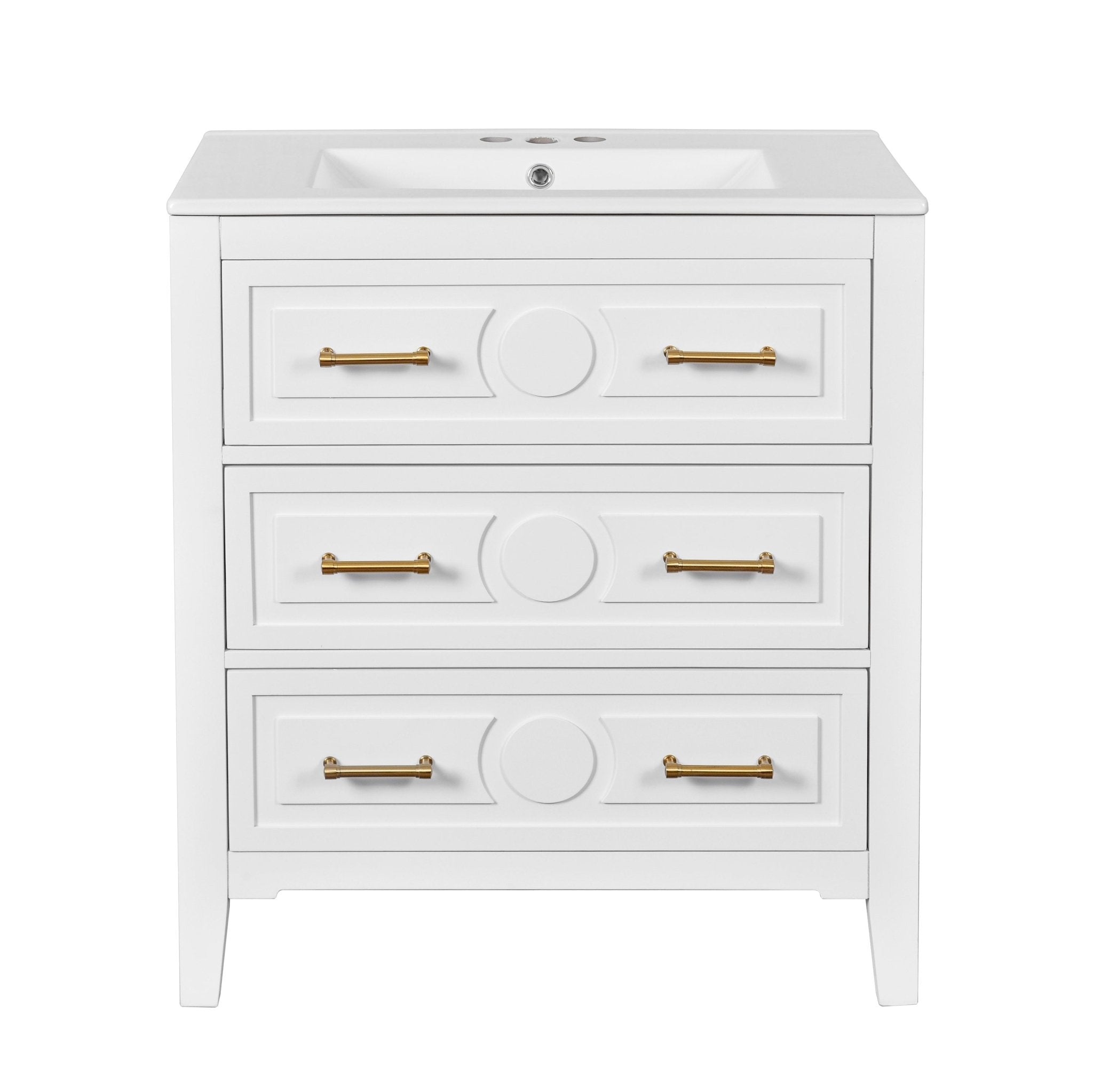 60 - inch bathroom dressing table set with a separate ceramic sink - KiKiUMi