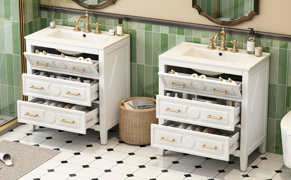 60 - inch bathroom dressing table set with a separate ceramic sink - KiKiUMi