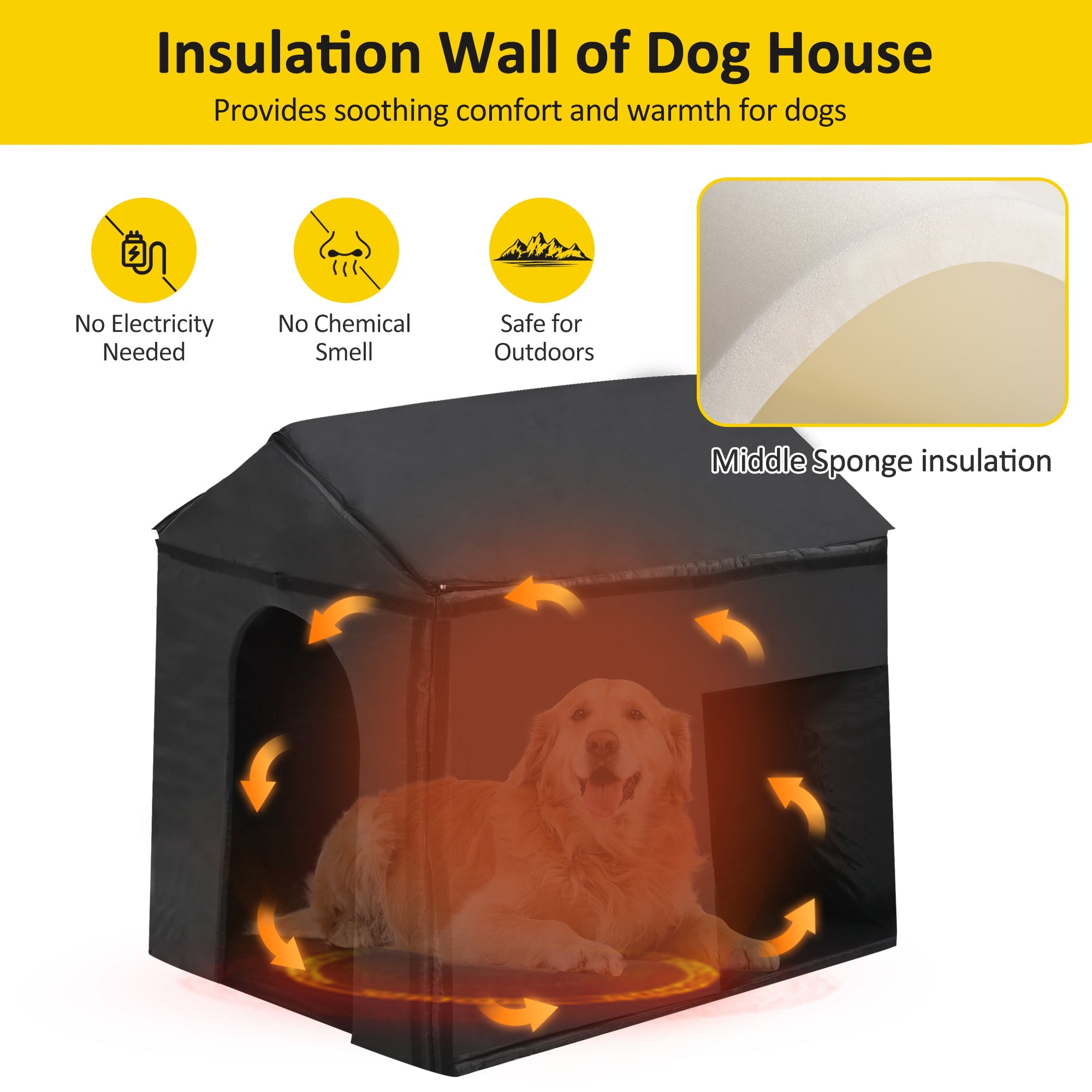 60.2 - foot natural large waterproof outdoor dog house - KiKiUMi