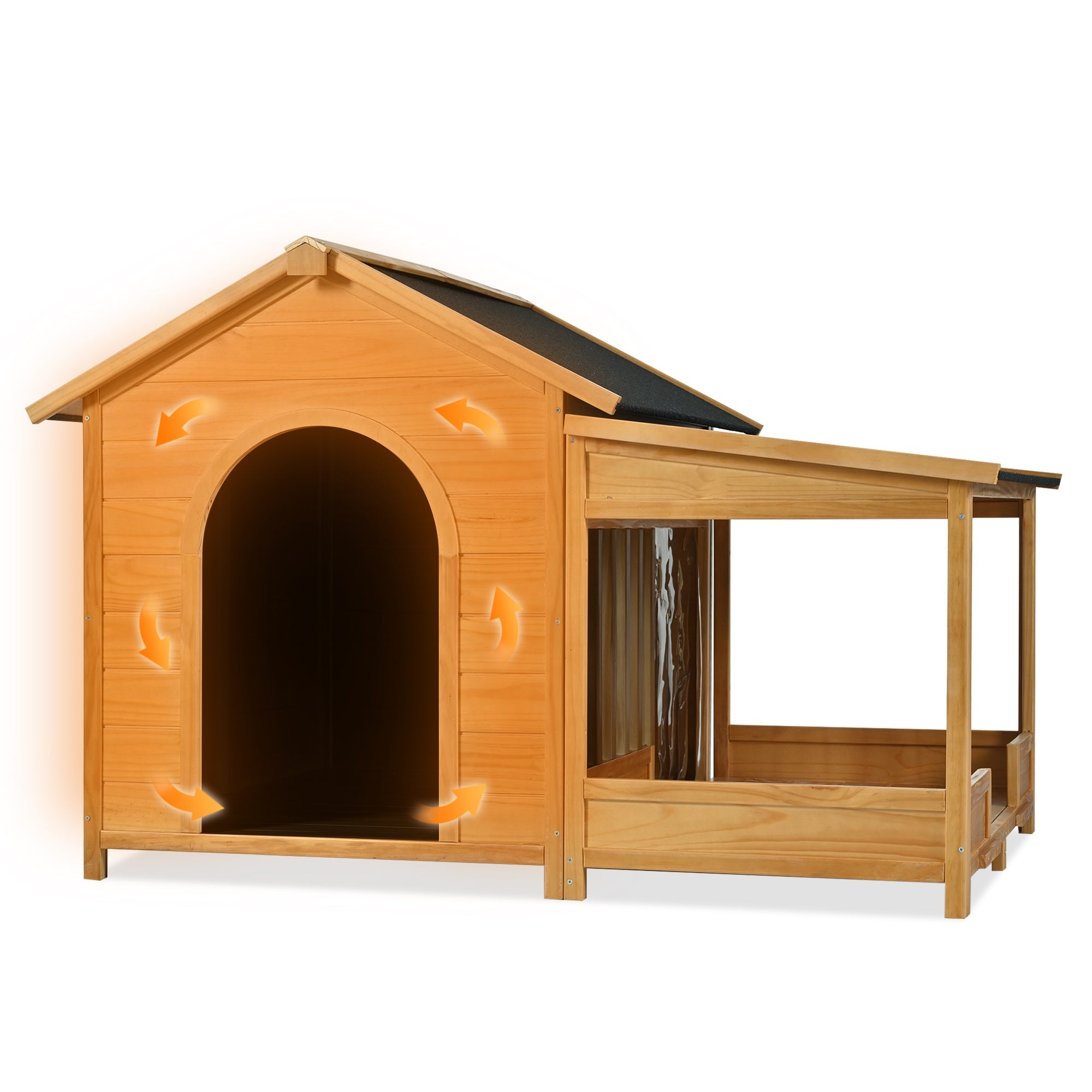 60.2 - foot natural large waterproof outdoor dog house - KiKiUMi