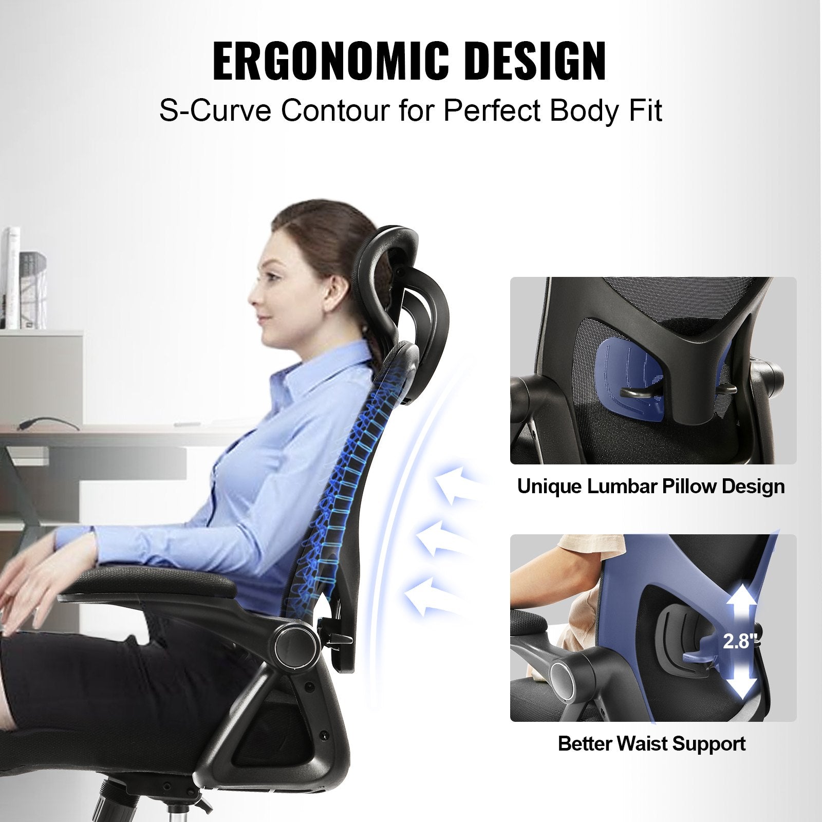 Ergonomic adjustable office chair suitable for multiple scenarios（natural）