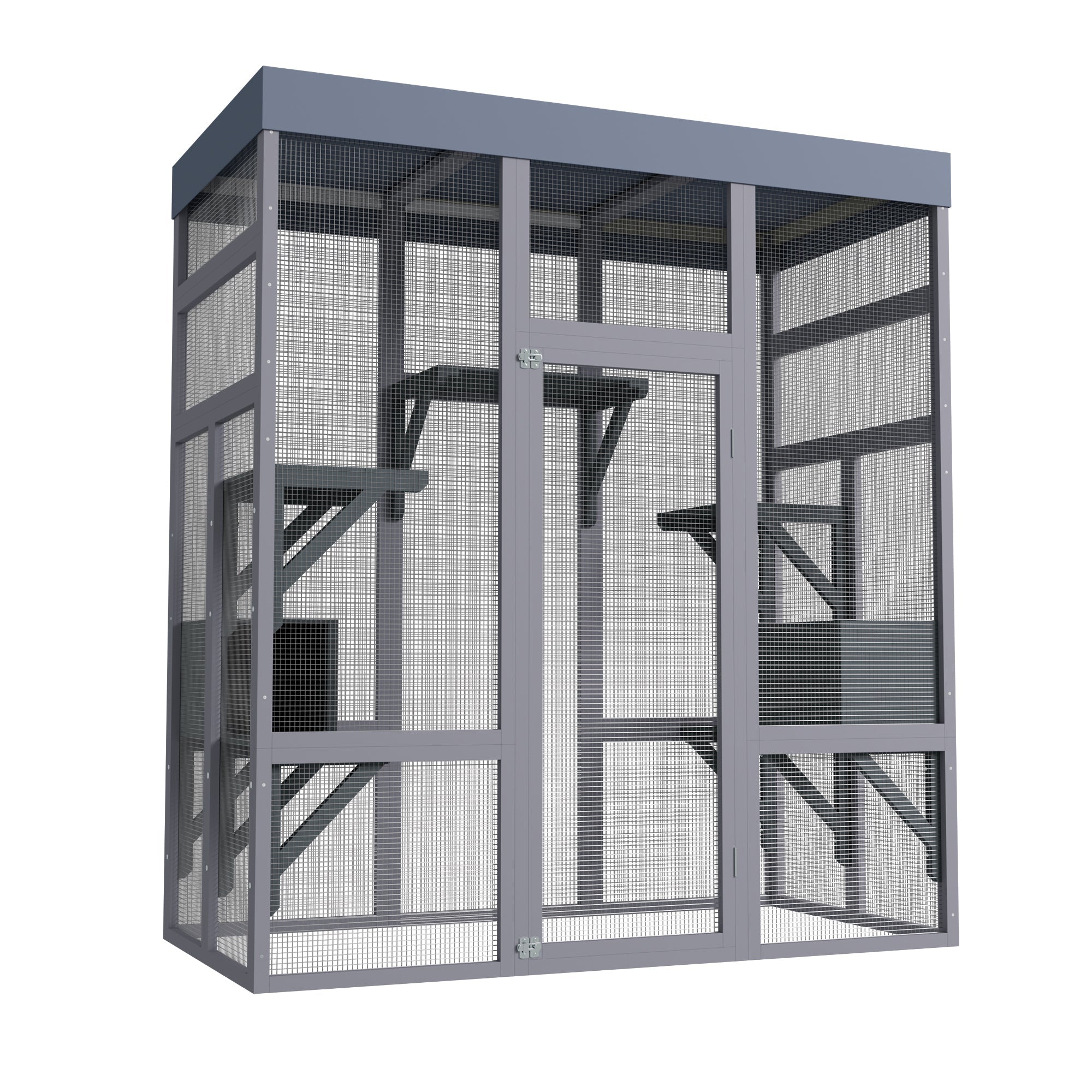62.6' wooden waterproof outdoor cat cage - KiKiUMi
