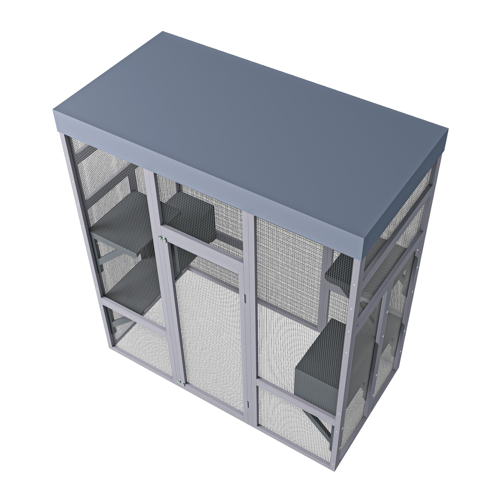 62.6' wooden waterproof outdoor cat cage - KiKiUMi