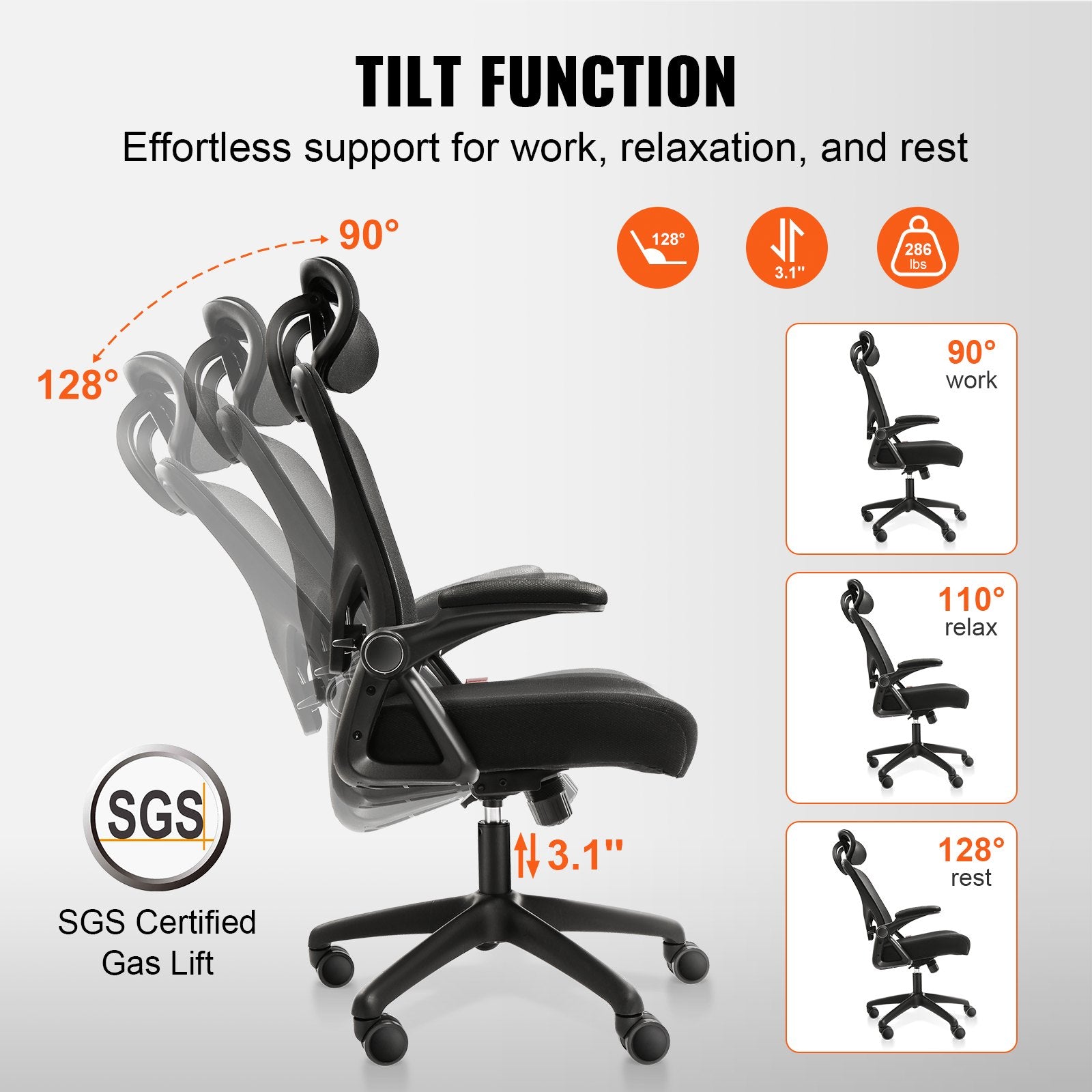 Ergonomic adjustable office chair suitable for multiple scenarios（natural）