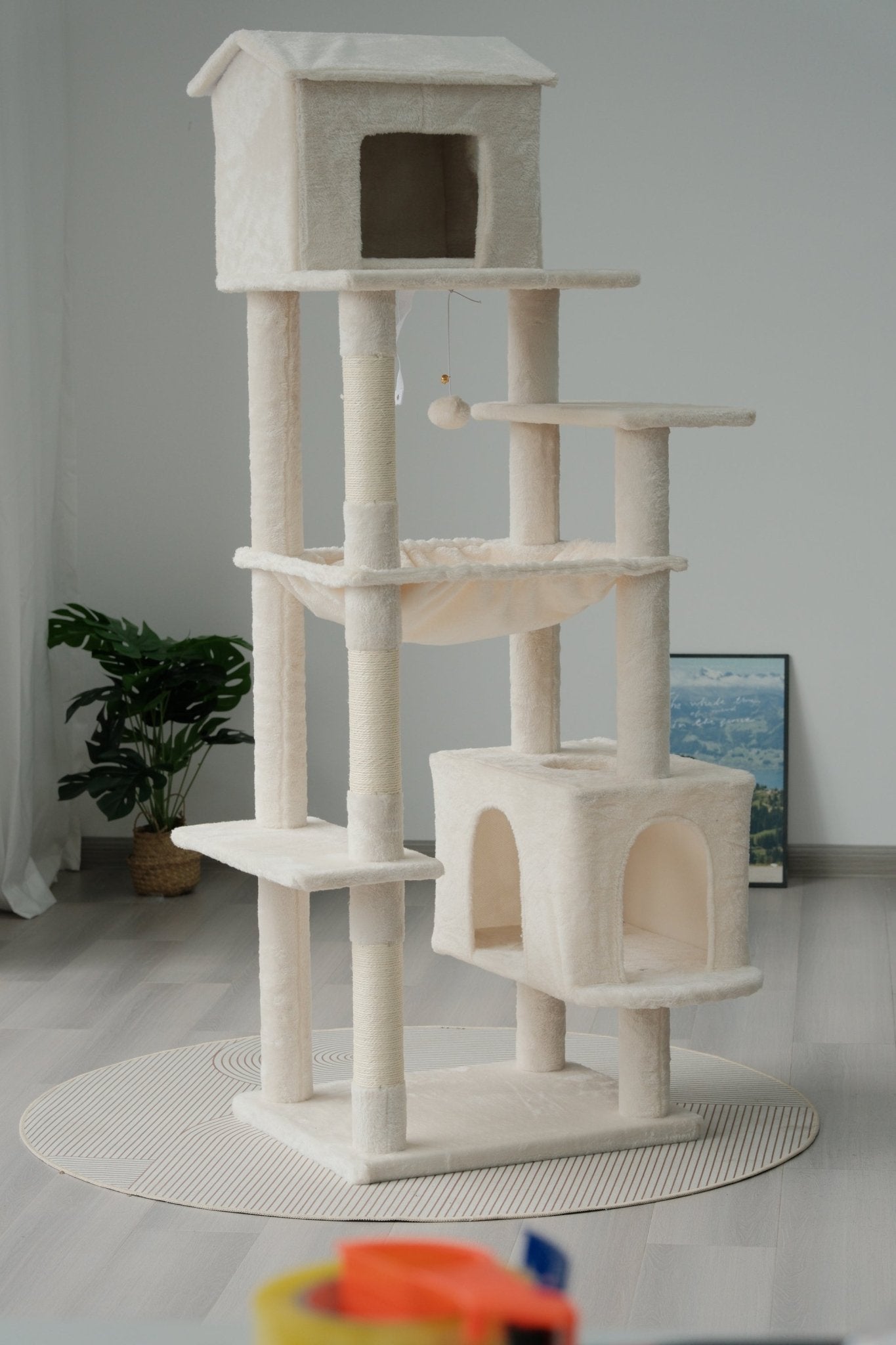 64 - inch indoor multi - storey cat tree(beige) - KiKiUMi