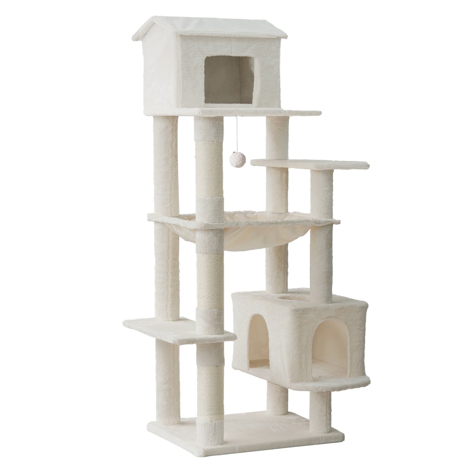 64 - inch indoor multi - storey cat tree(beige) - KiKiUMi