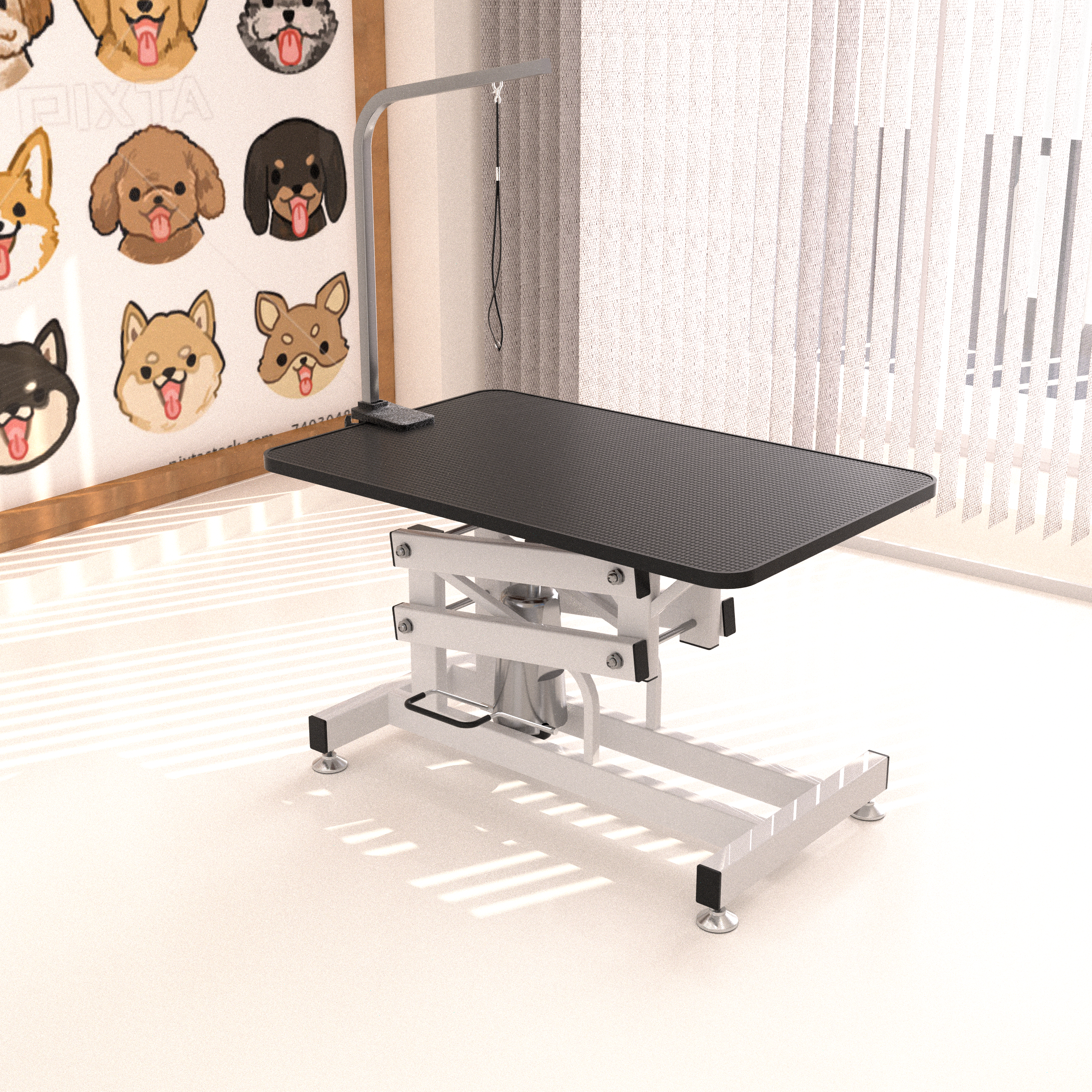 Heavy-duty large-sized hydraulic pet grooming table