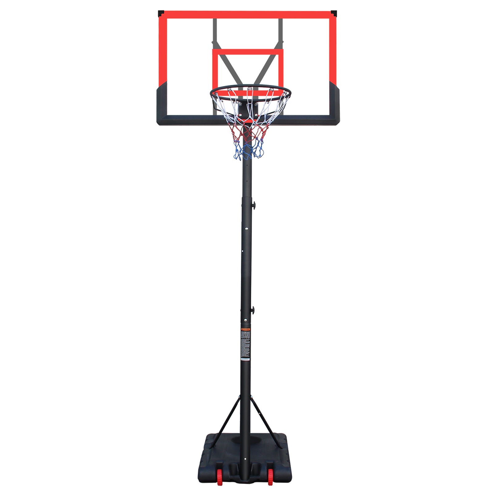 44-inch red adjustable portable basketball stand