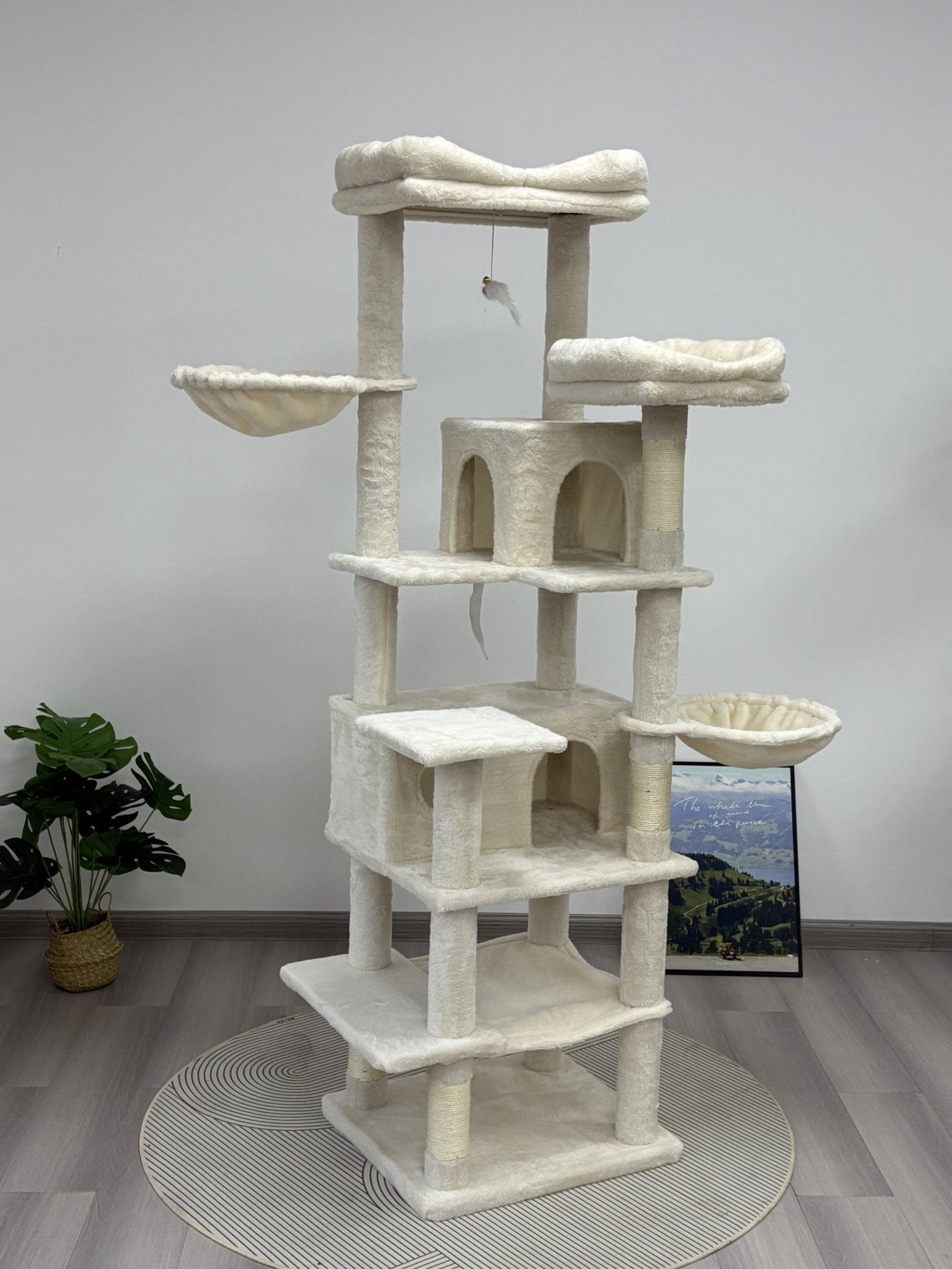 68 - inch multi - storey cat tree（beige） - KiKiUMi