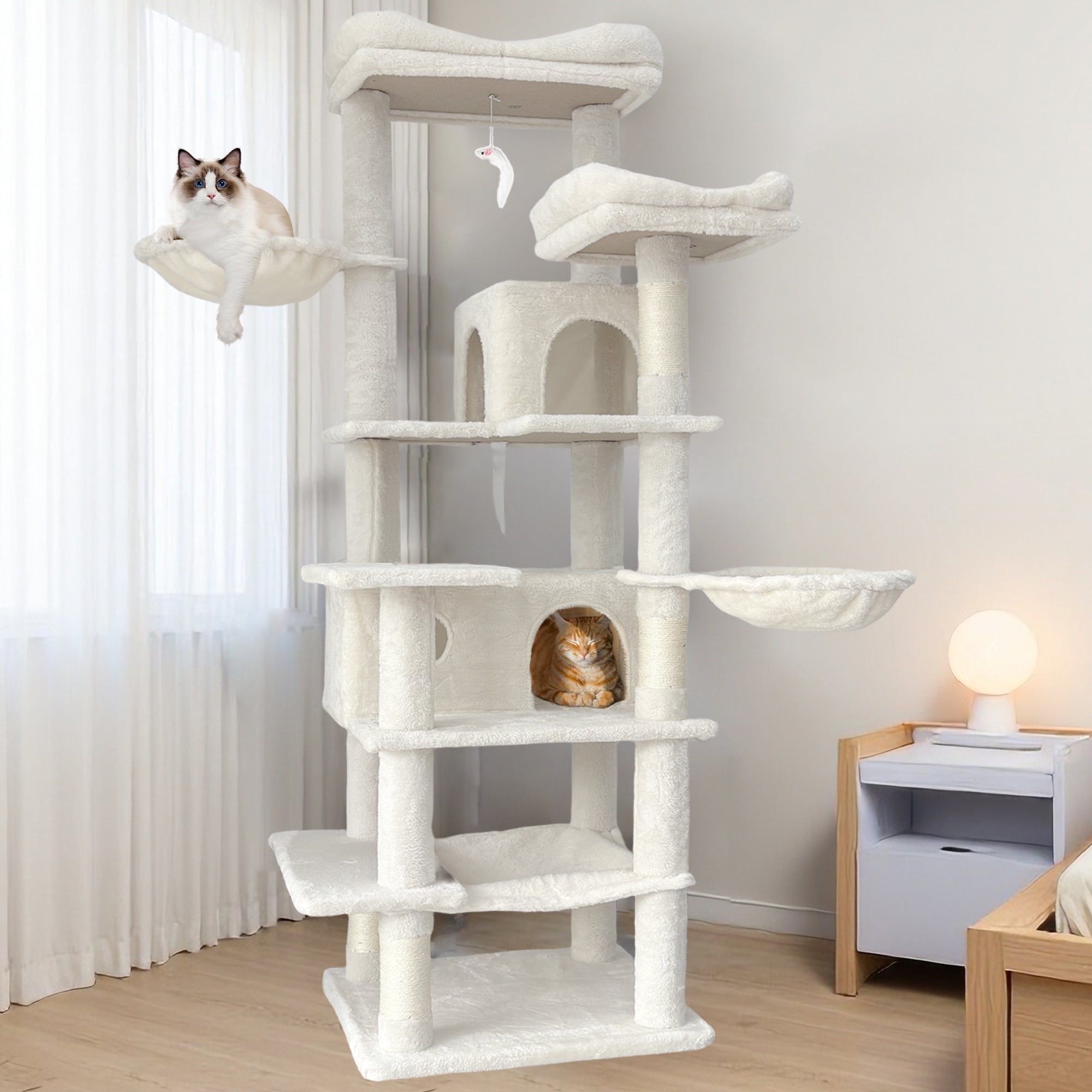 68 - inch multi - storey cat tree（beige） - KiKiUMi