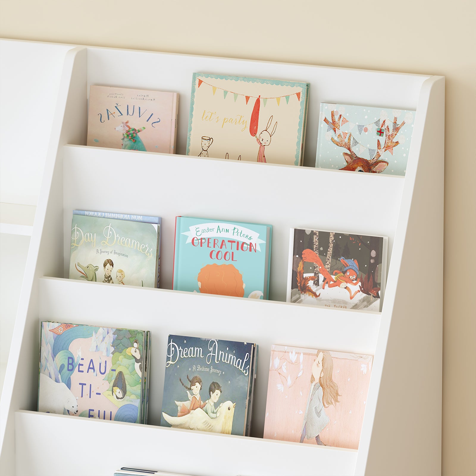 Organizer of children's bookshelves and toy storage