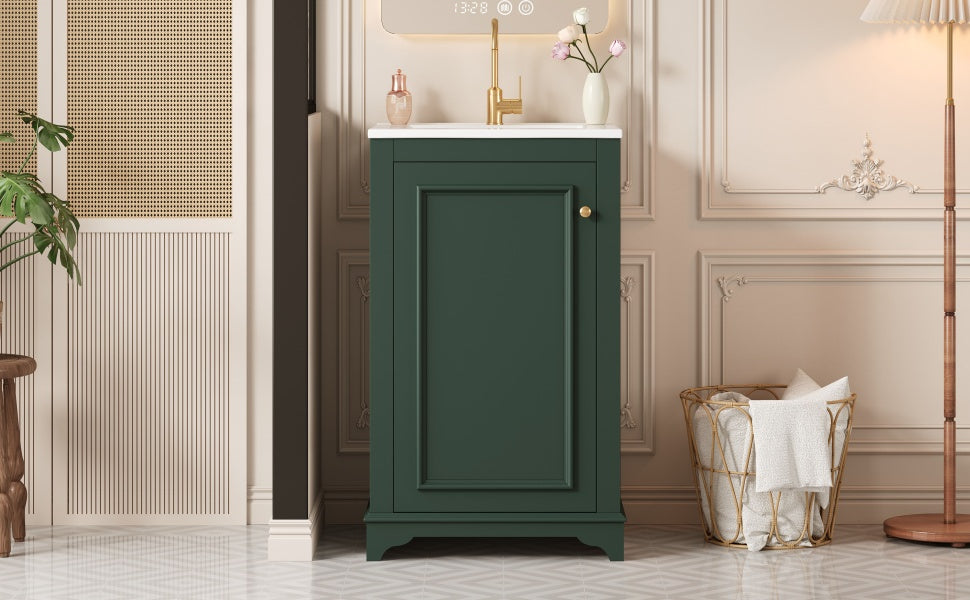 Modern style 20-inch green ceramic sink bathroom dressing table