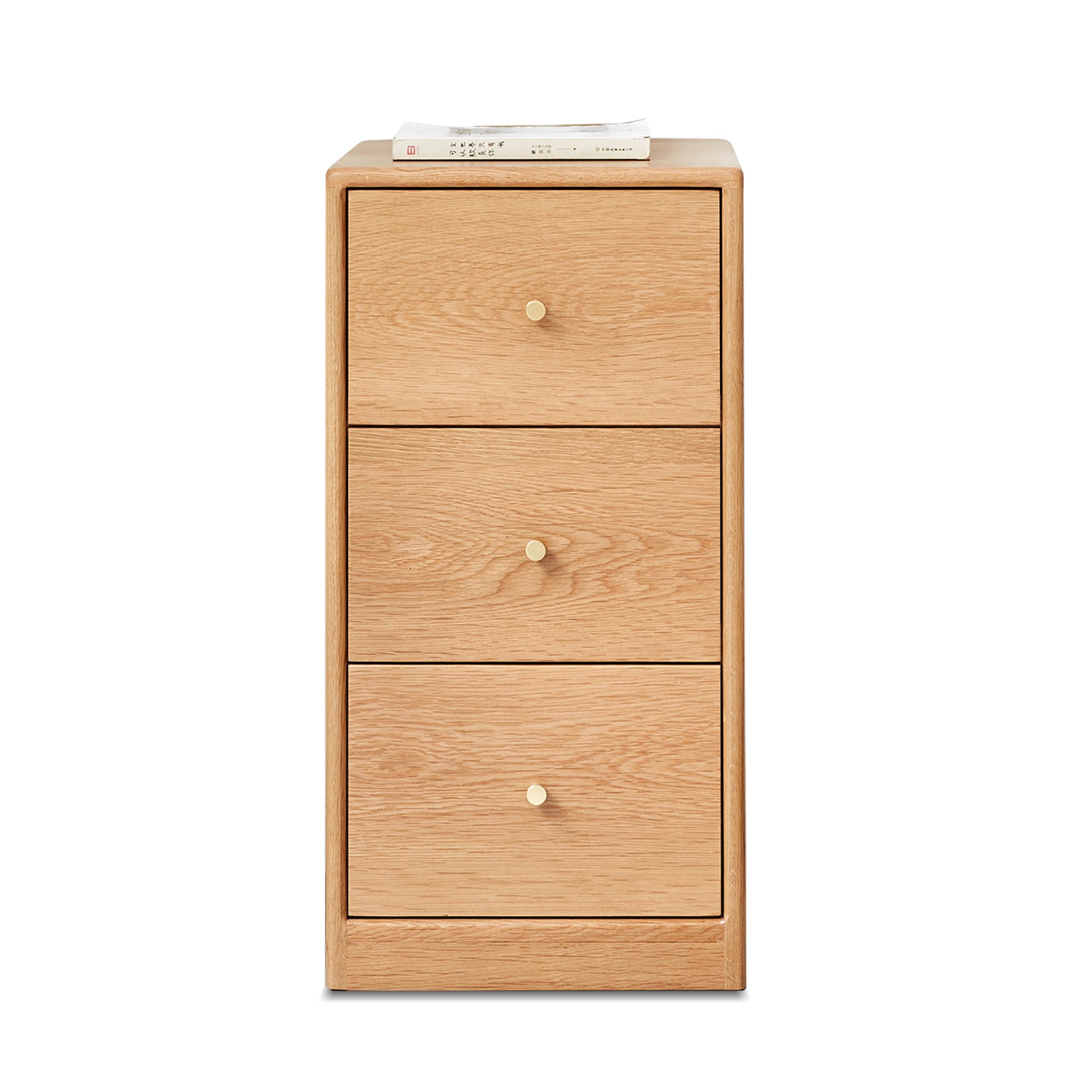 3-Drawers Solid Oak Bedside Table