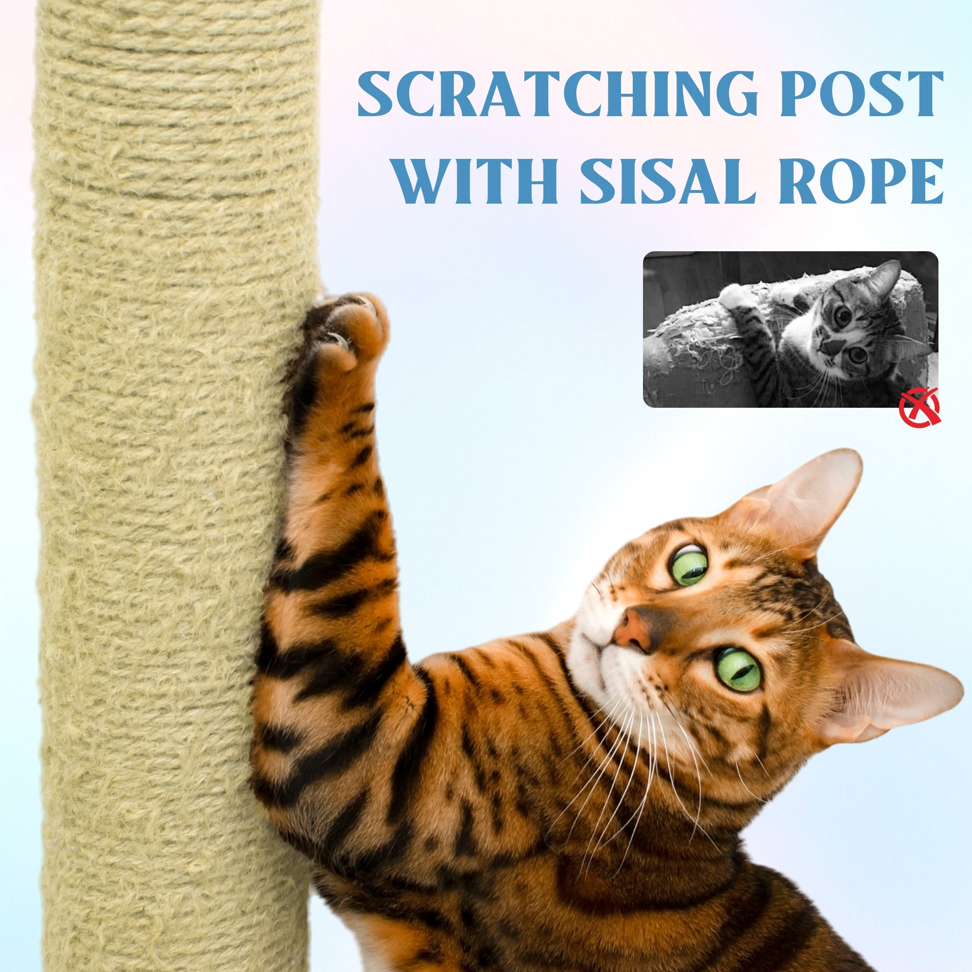 71 - inch detachable flower cat tree(blue) - KiKiUMi