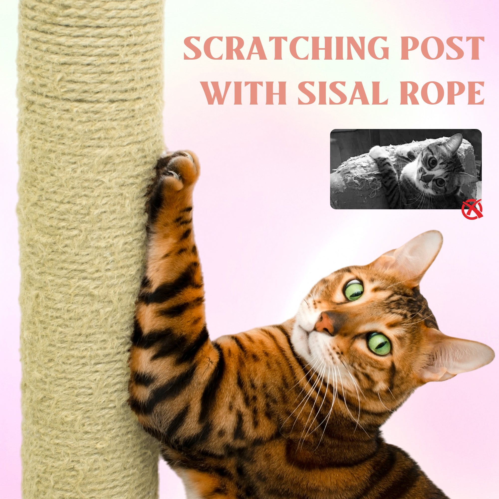 71 - inch detachable flower cat tree(pink) - KiKiUMi